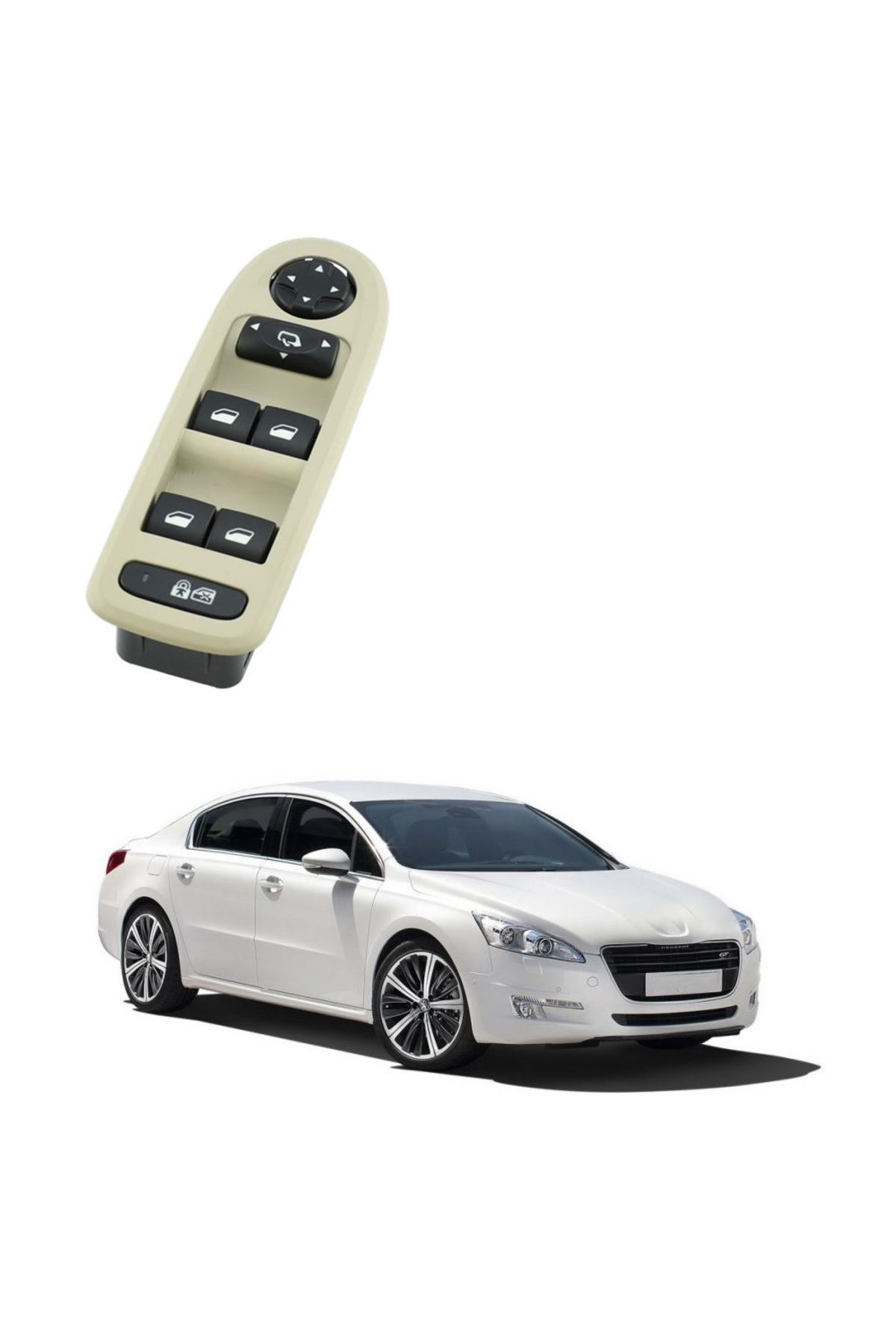 Mcar Peugeot (Pejo) 508 Sol Dörtlü Cam Düğmesi Anahtari 2010--2017