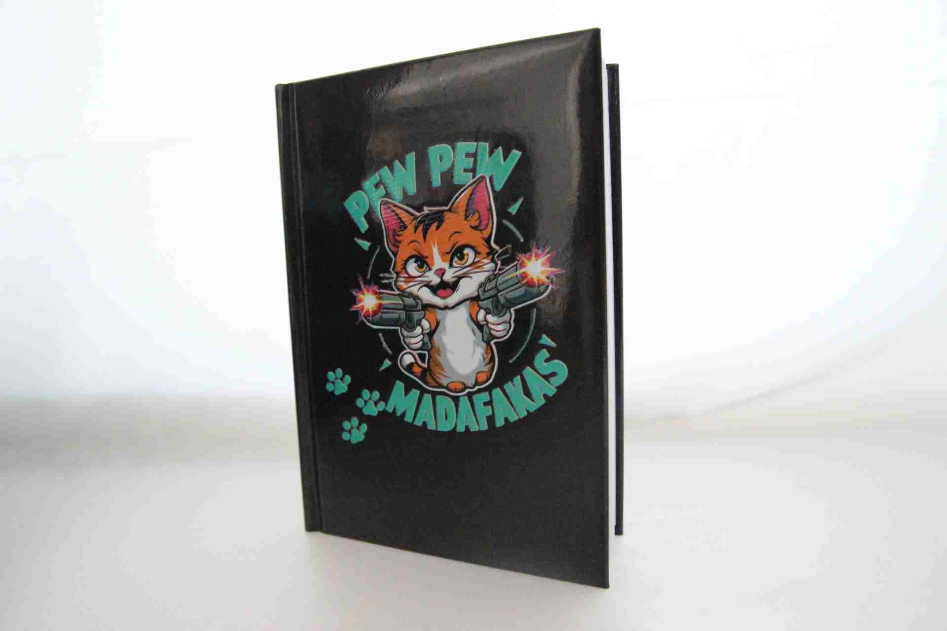 İhtiyaçavm Pew Pew Madafakas Temali Kupa Bardak Ve Defter - Eğlenceli Kedi Tasarimi