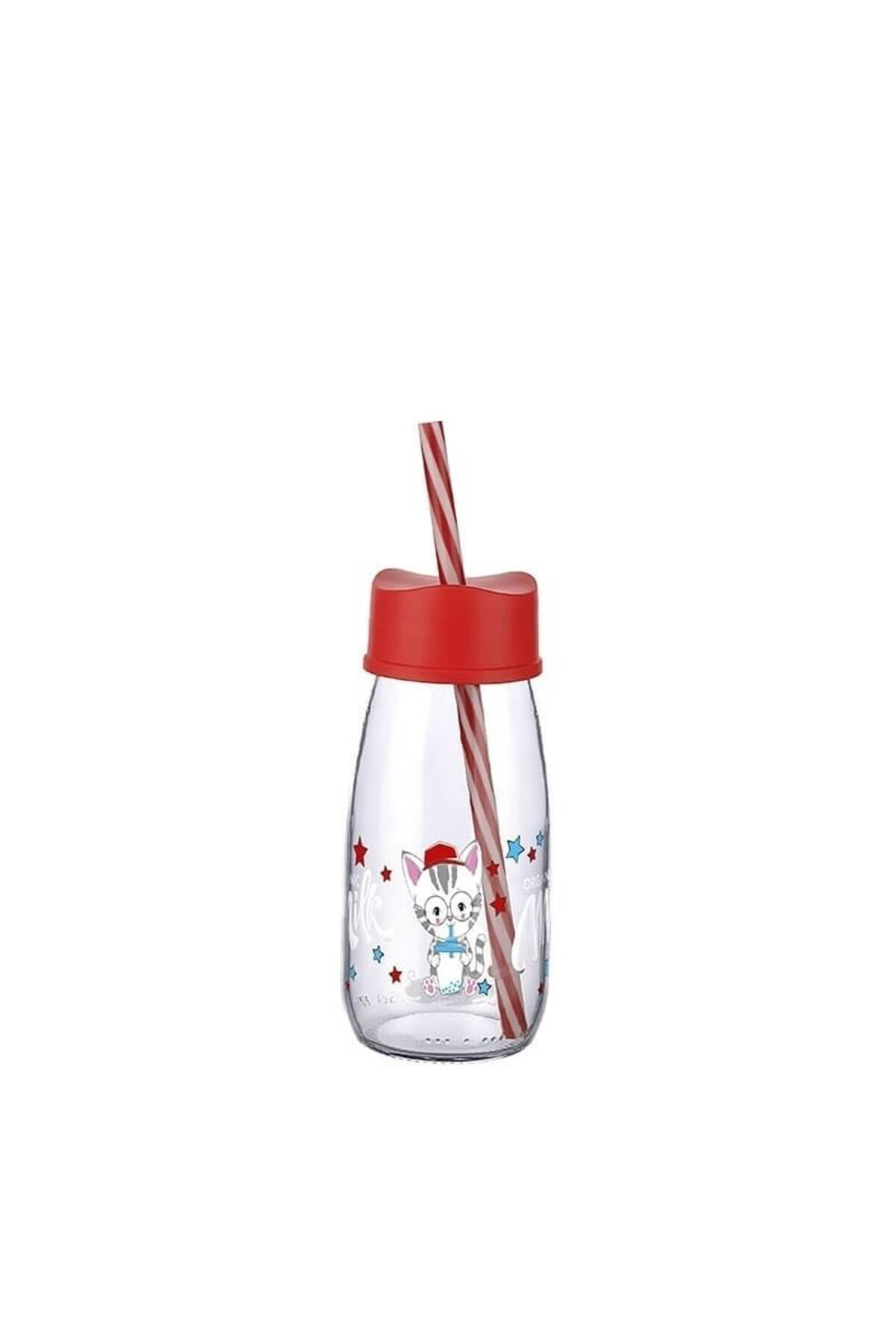 Pi İthalat Pipetli Su Ve Süt Şişesi Cam 250 Ml - Kirmizi