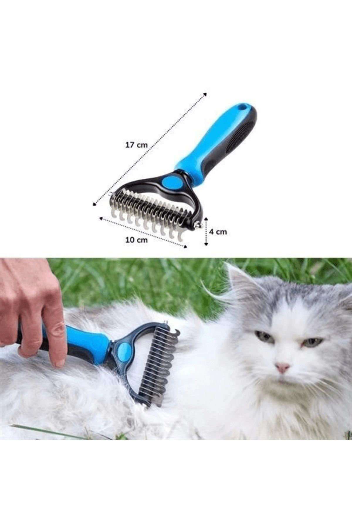 Lisinya Plastik Sapli Metal Kedi Köpek Bakim Kitik Tüy Topak Açici Tarak