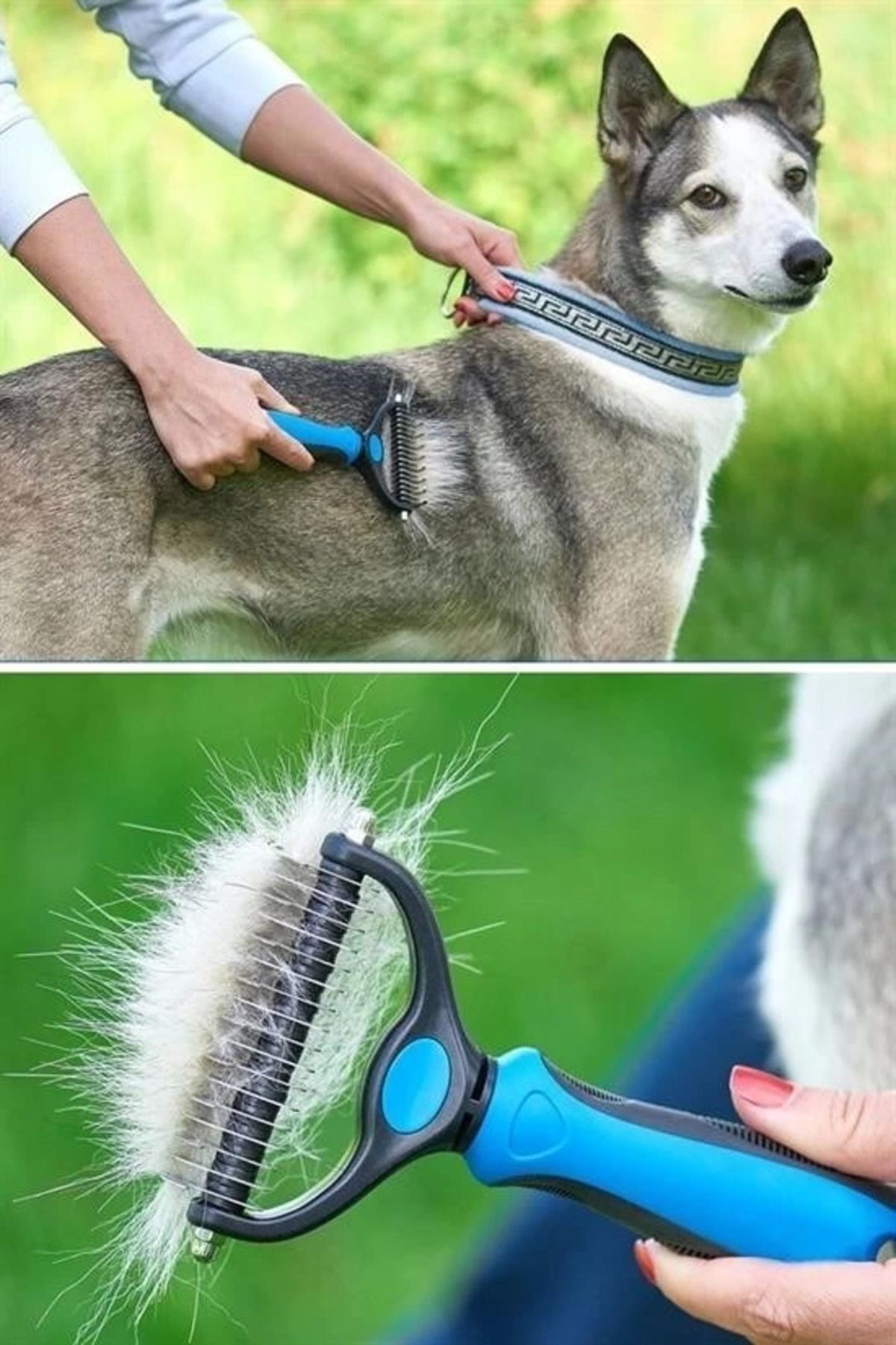Lisinya Plastik Sapli Metal Kedi Köpek Bakim Kitik Tüy Topak Açici Tarak