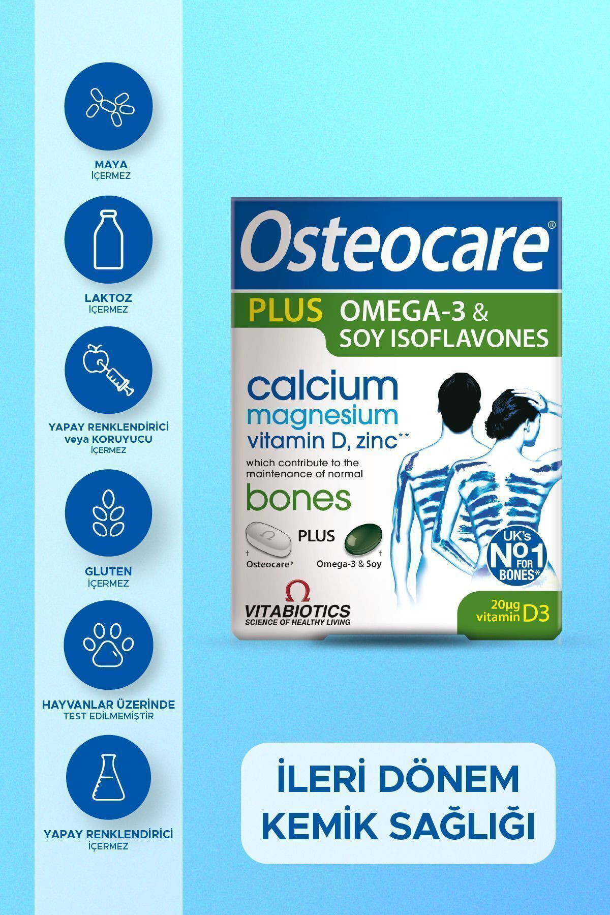 Osteocare Plus Omega-3, Kalsiyum,Magnezyum,D Ve C Vitamini İçeren Kemik Sağ