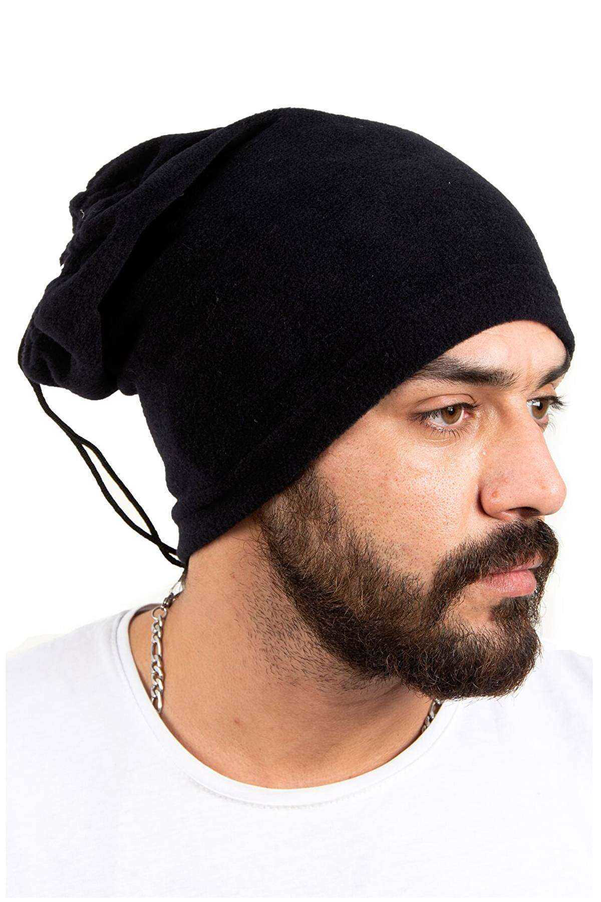 Just Cheap Store Polar Unisex İpli Bere Ve Boyunluk Siyah