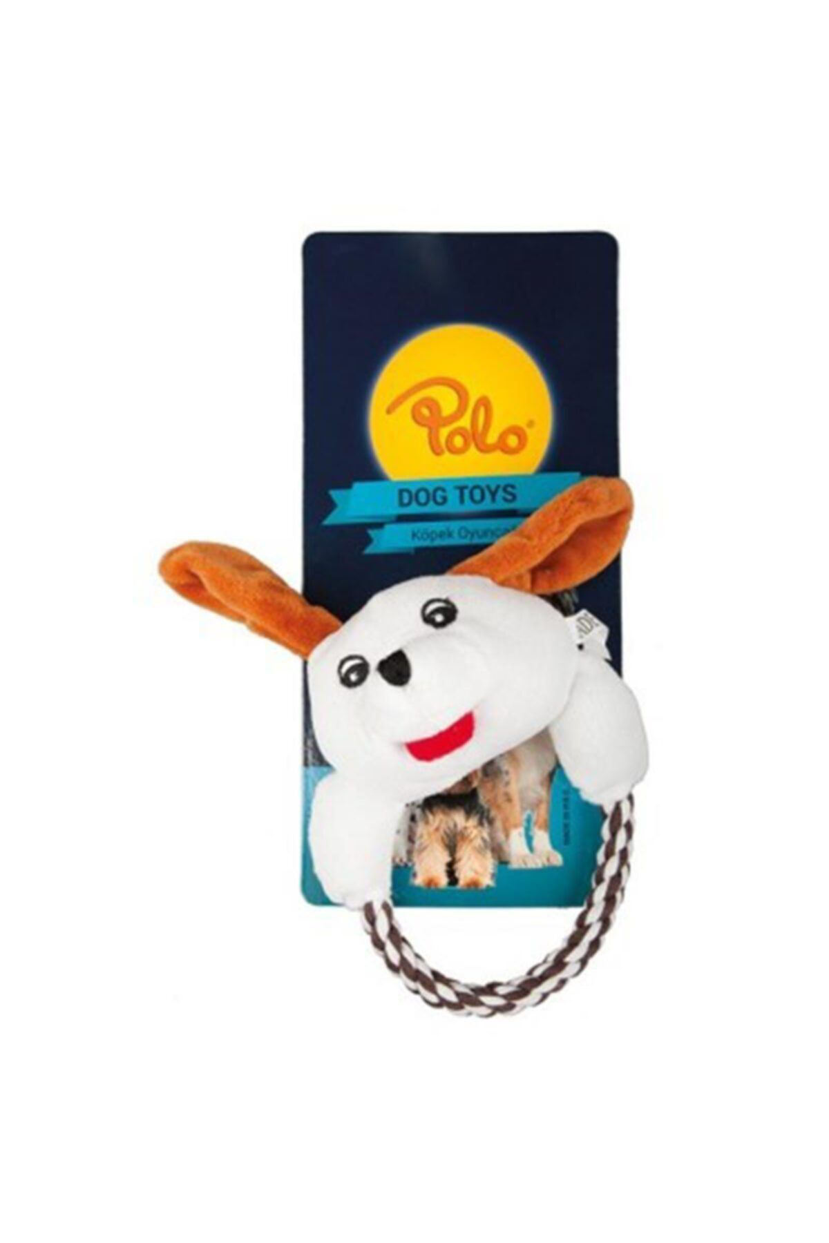 Polo  Tek Tutma Kollu Beyaz Peluş Köpek Oyuncaği 18 Cm