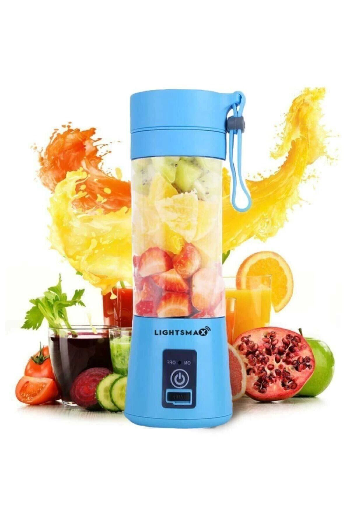 Yusuftex Portatif Taşinabilir380 Ml Usb Şarjli Mavi El Blender