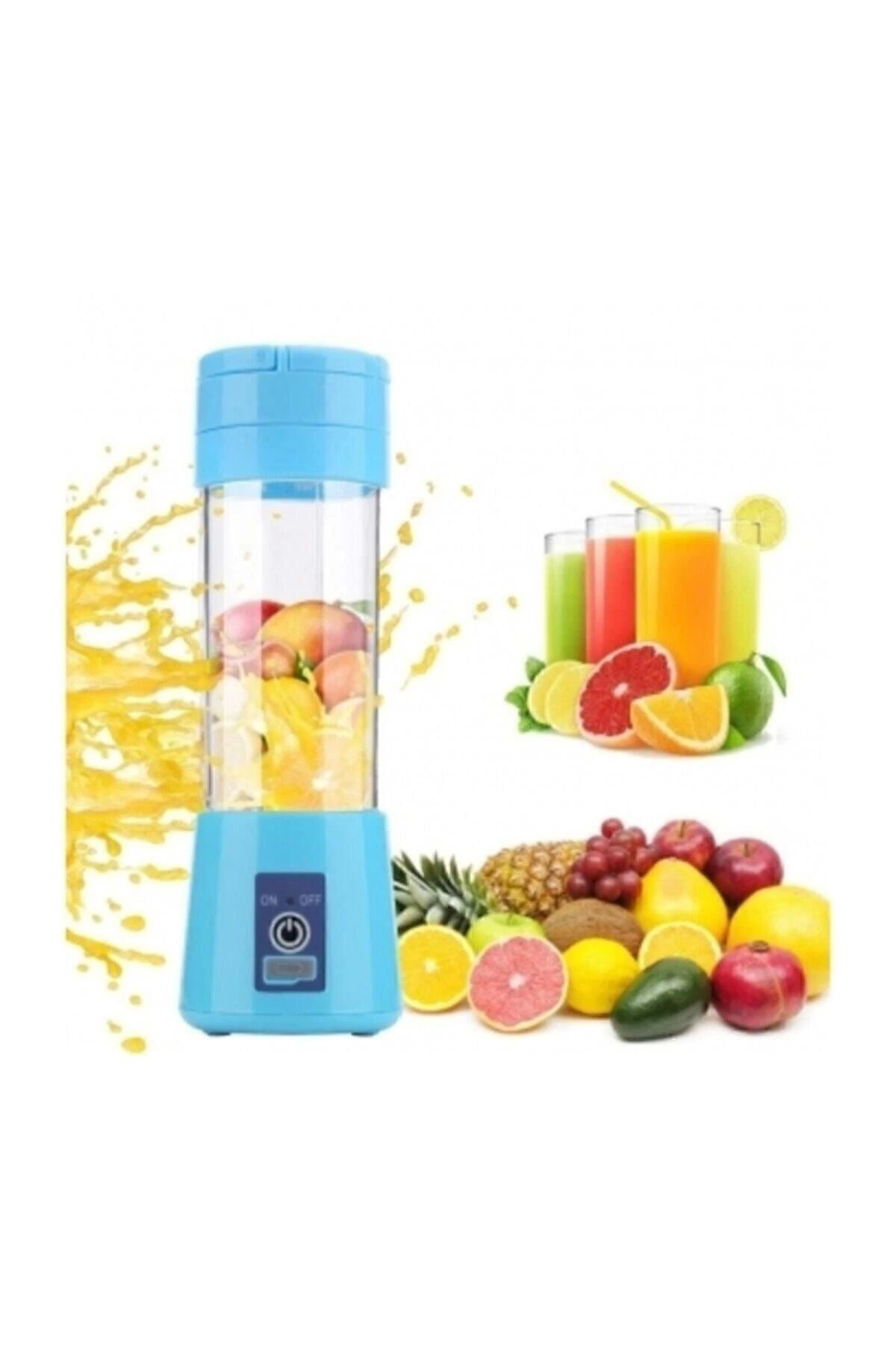 Yusuftex Portatif Taşinabilir380 Ml Usb Şarjli Mavi El Blender