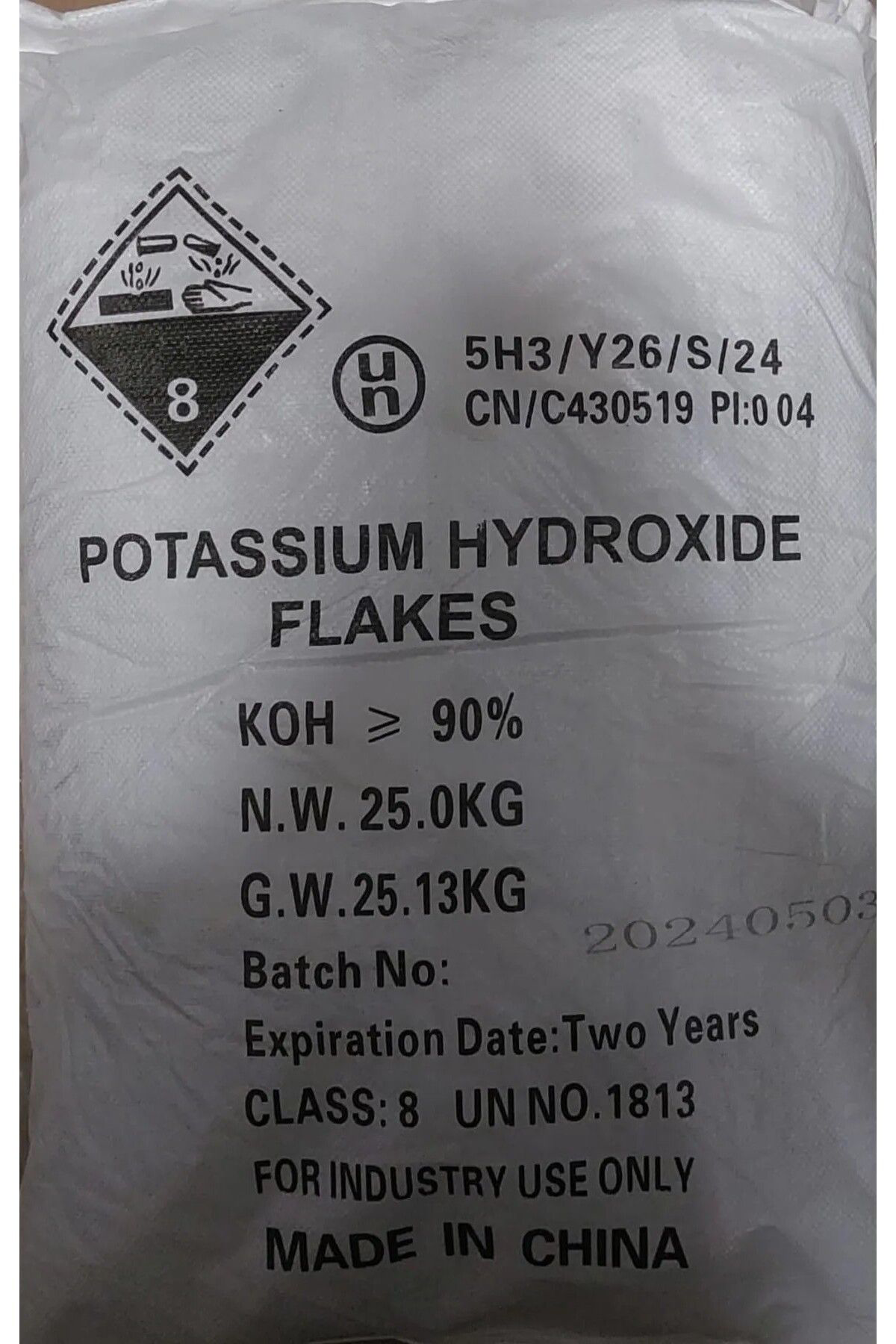 Unid Potasyum Hidroksit - Potas Kostik (25Kg)