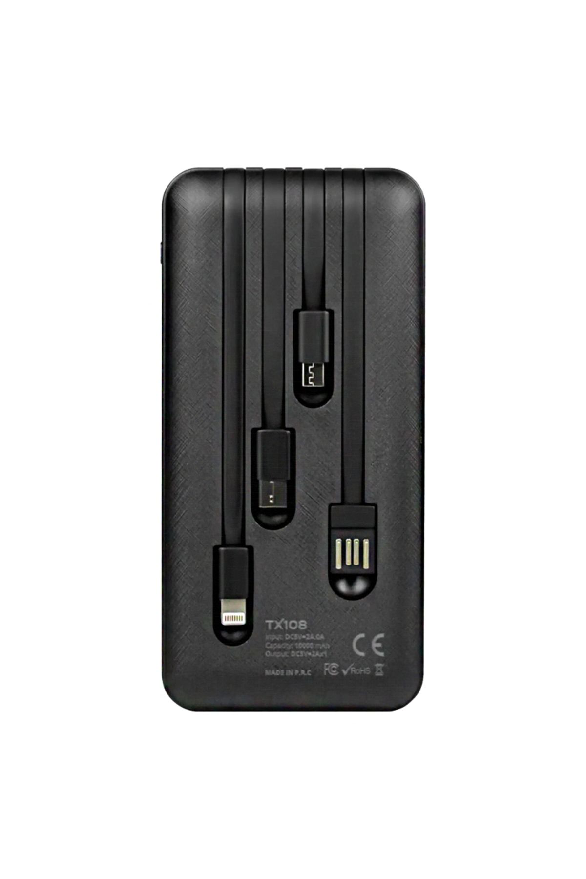 Ok Aksesuar Powerway Tx108 10000 Mah Siyah Göstergeli Ekstra Kablolu 4 Çikişl