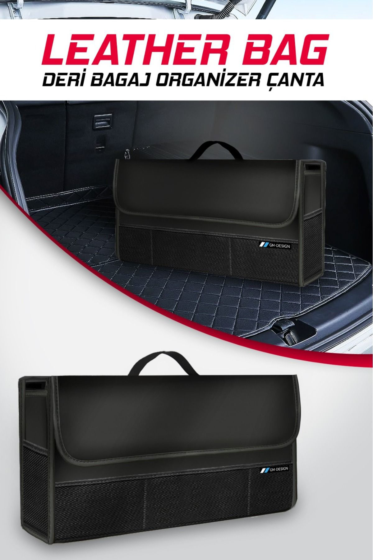 Jet Garaj Premium Lüks Deri Bagaj Organizer Çanta Siyah Kenarli - Kaydirmaz