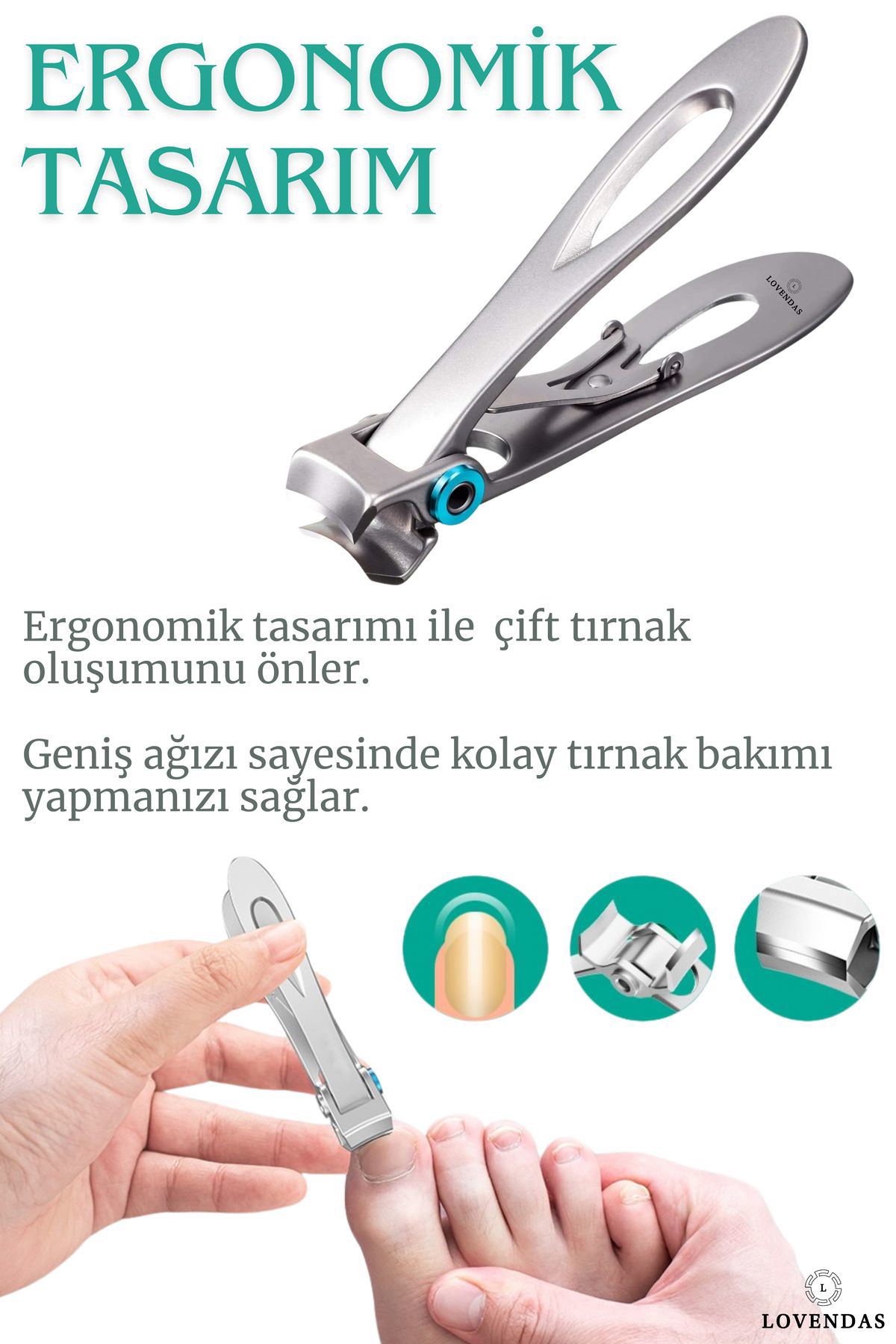 Lovendas Premium Lux Tirnak Makasi Kalin, Sert Ve Mantarli Tirnaklar İçin