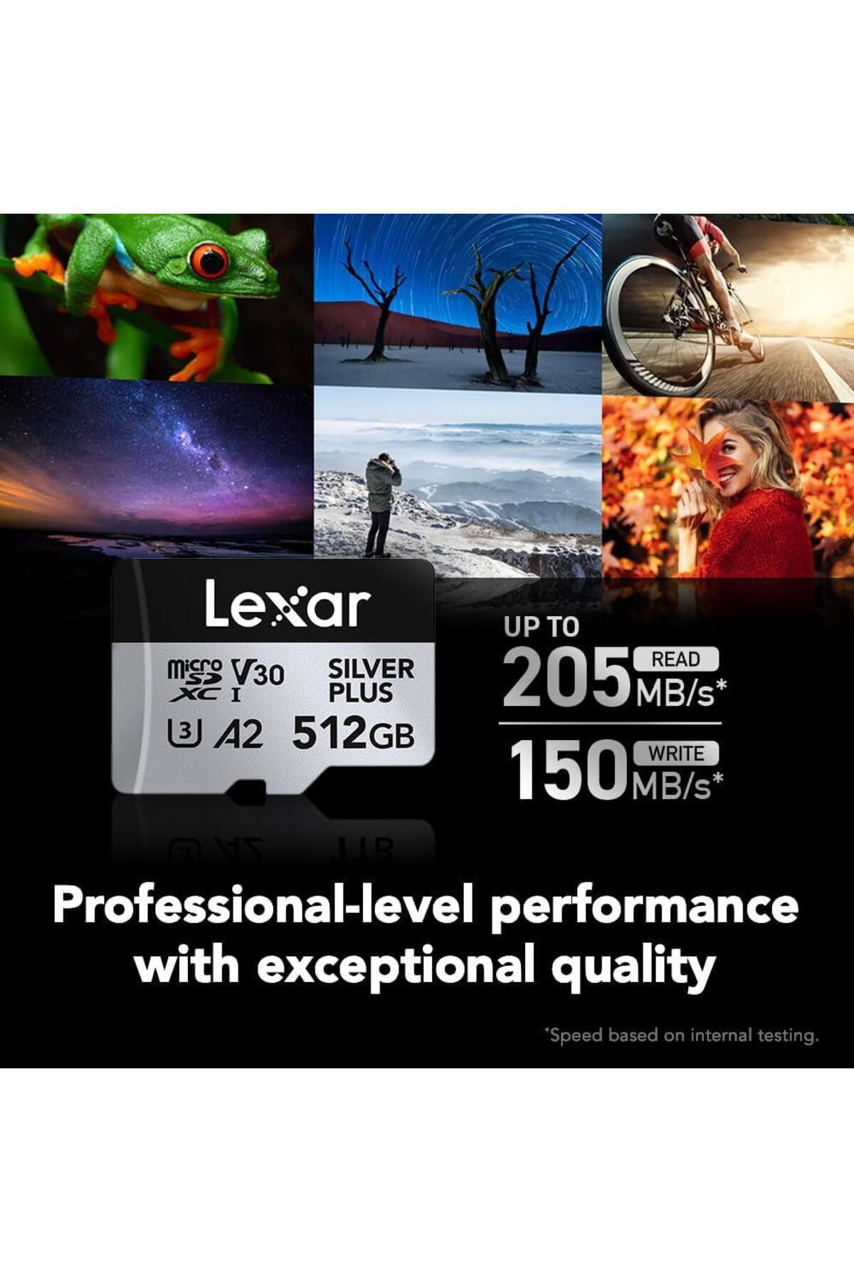 Lexar Professional 512Gb 205 Mb/S Silver Plus Microsd Hafiza Karti