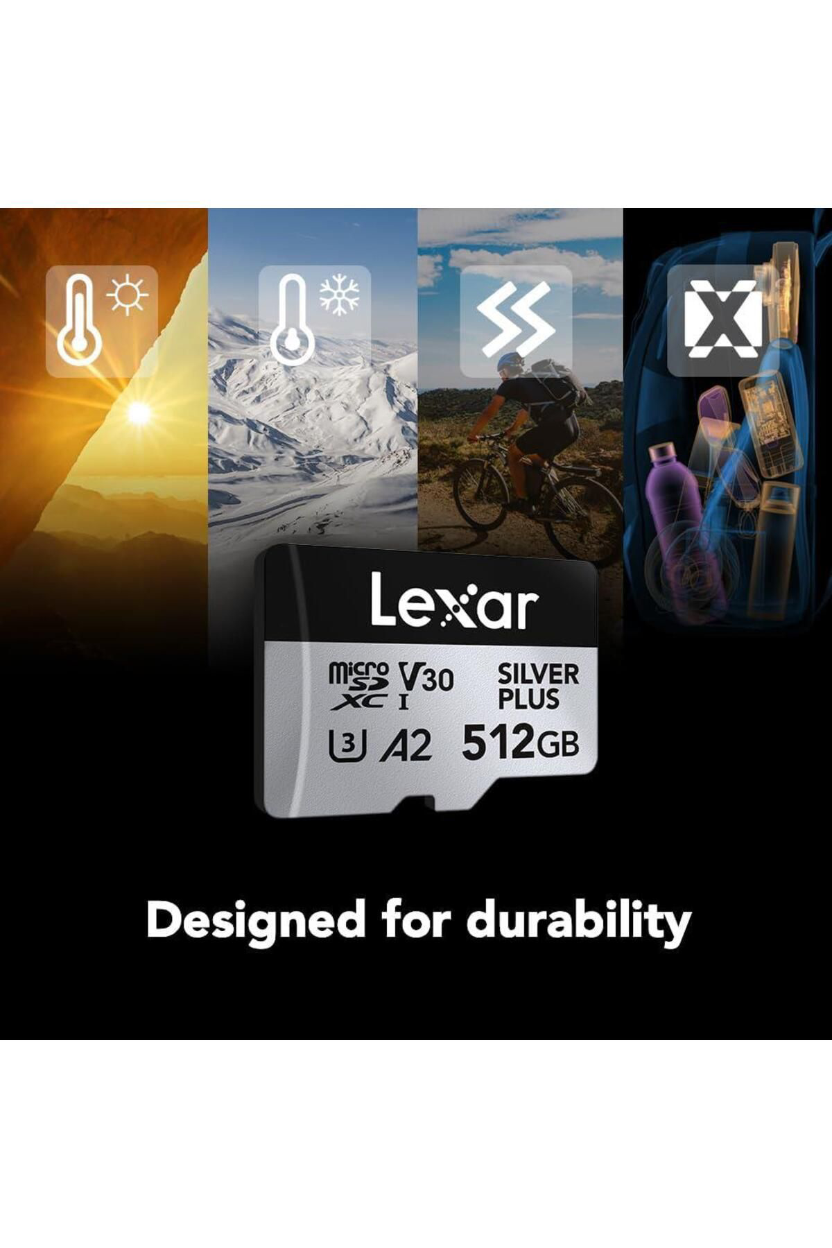 Lexar Professional 512Gb 205 Mb/S Silver Plus Microsd Hafiza Karti