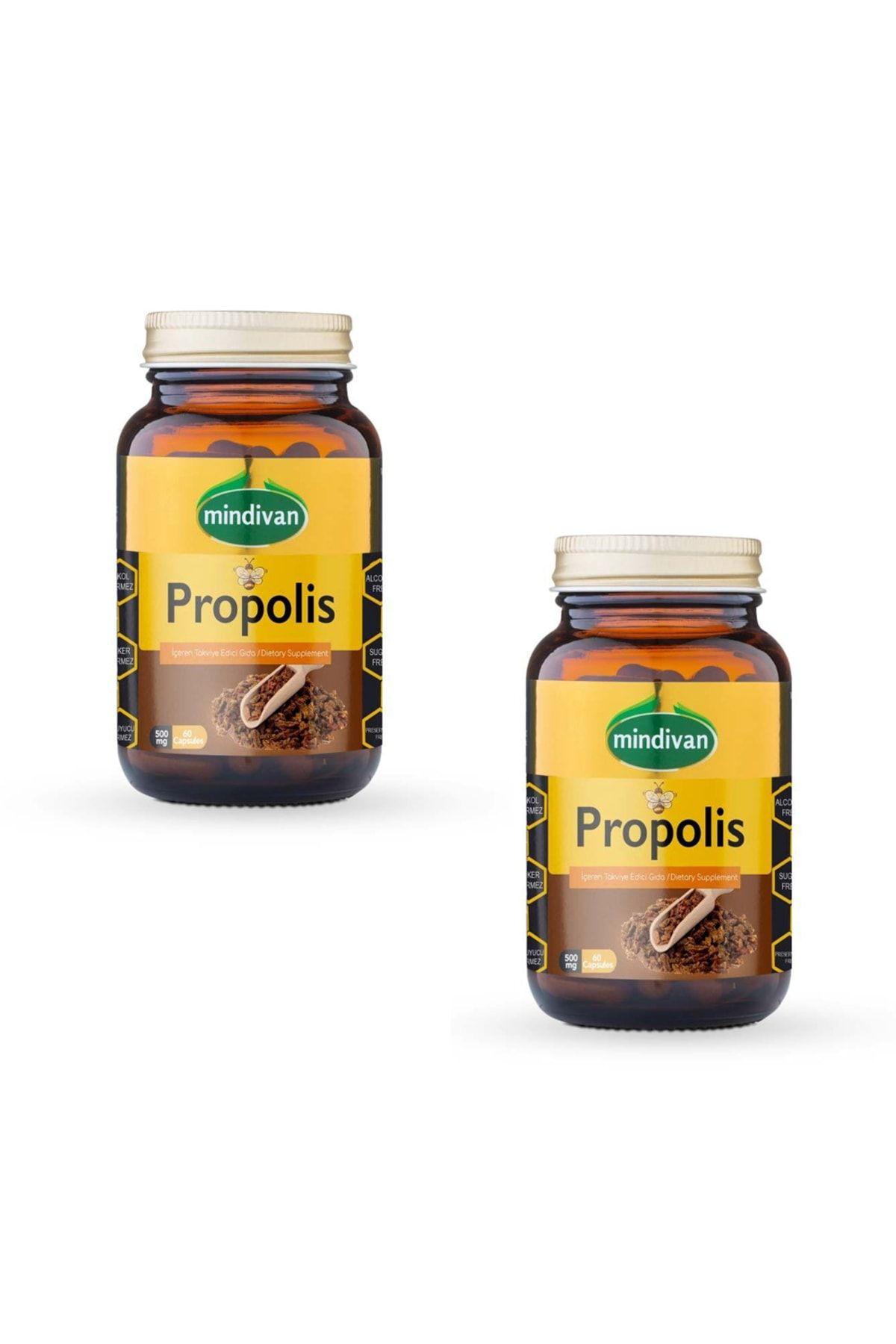 Mindivan Propolis Ekstrakli 500 Mg 60 Kapsül X2 Adet