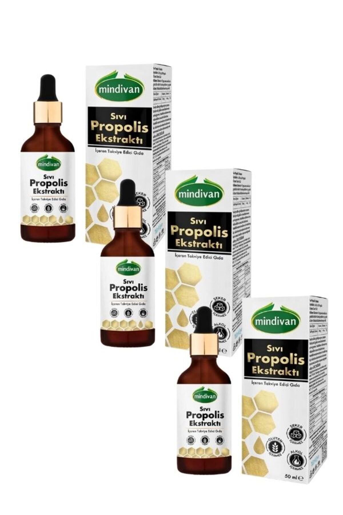 Mindivan Propolis Sivi Ekstrakti 50Ml X 3 Adet- Yeni Ambalajinda