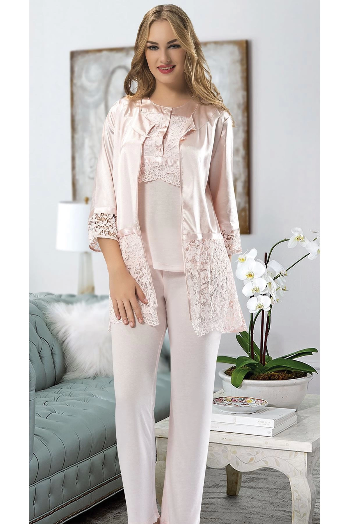 Byntr Pudra Penye Pijama Takimi - 1417
