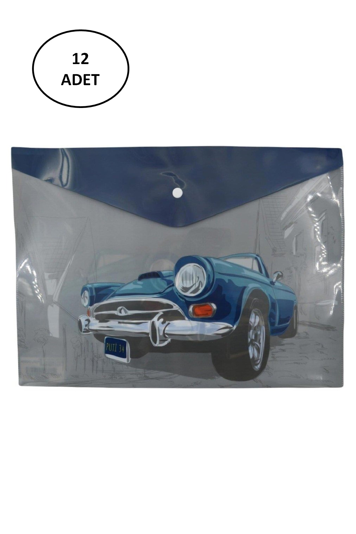Just Cheap Store Puti Desenli A4 Çitçitli Dosya 2 Taşit Desenli (12 Li Paket)