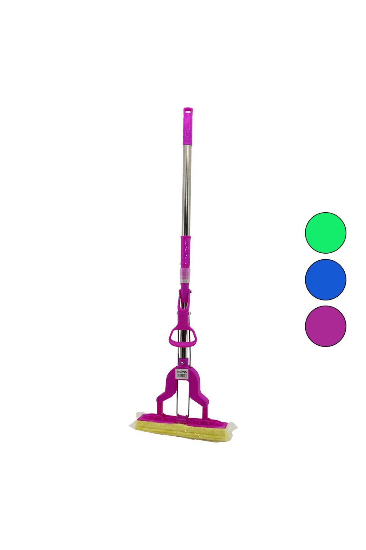 Ok Aksesuar Pva Mop Sikma Kollu - Sünger Mop Krom Uzayan Sap=75-95Cm+Renkli P