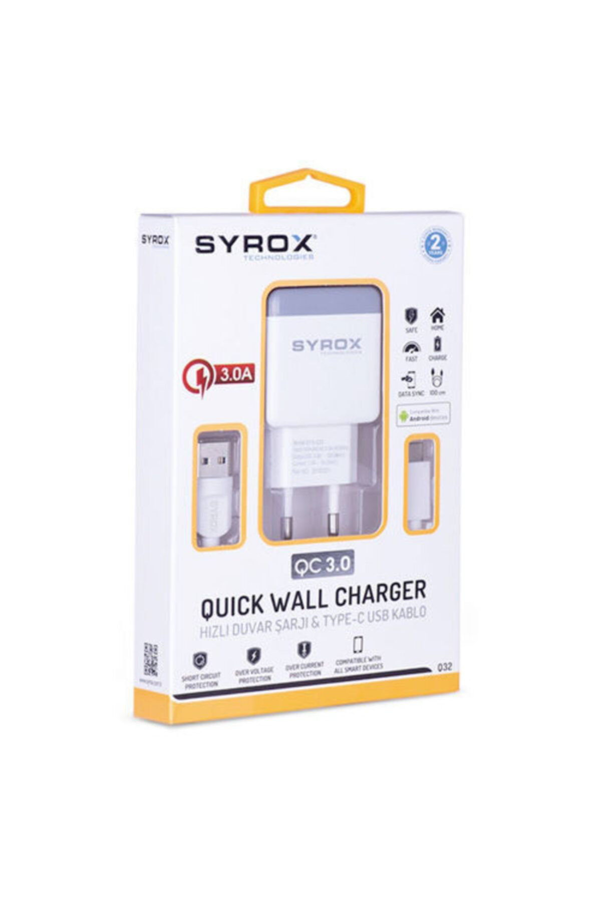 Syrox Q32 3.0A Tüm Nesil Cihazlara Uyumlu Yeni Model 2020 Type C Hizli