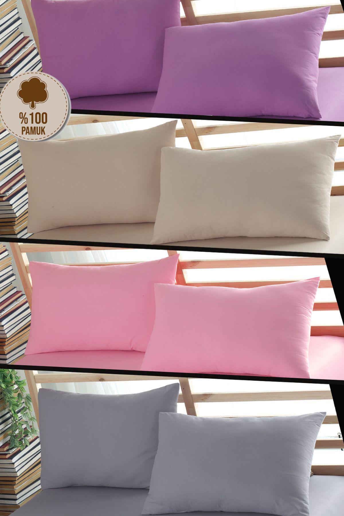Formeya Ranforce %100 Pamuk 50*70 Kapakli Yastik Kilifi 8 Adet