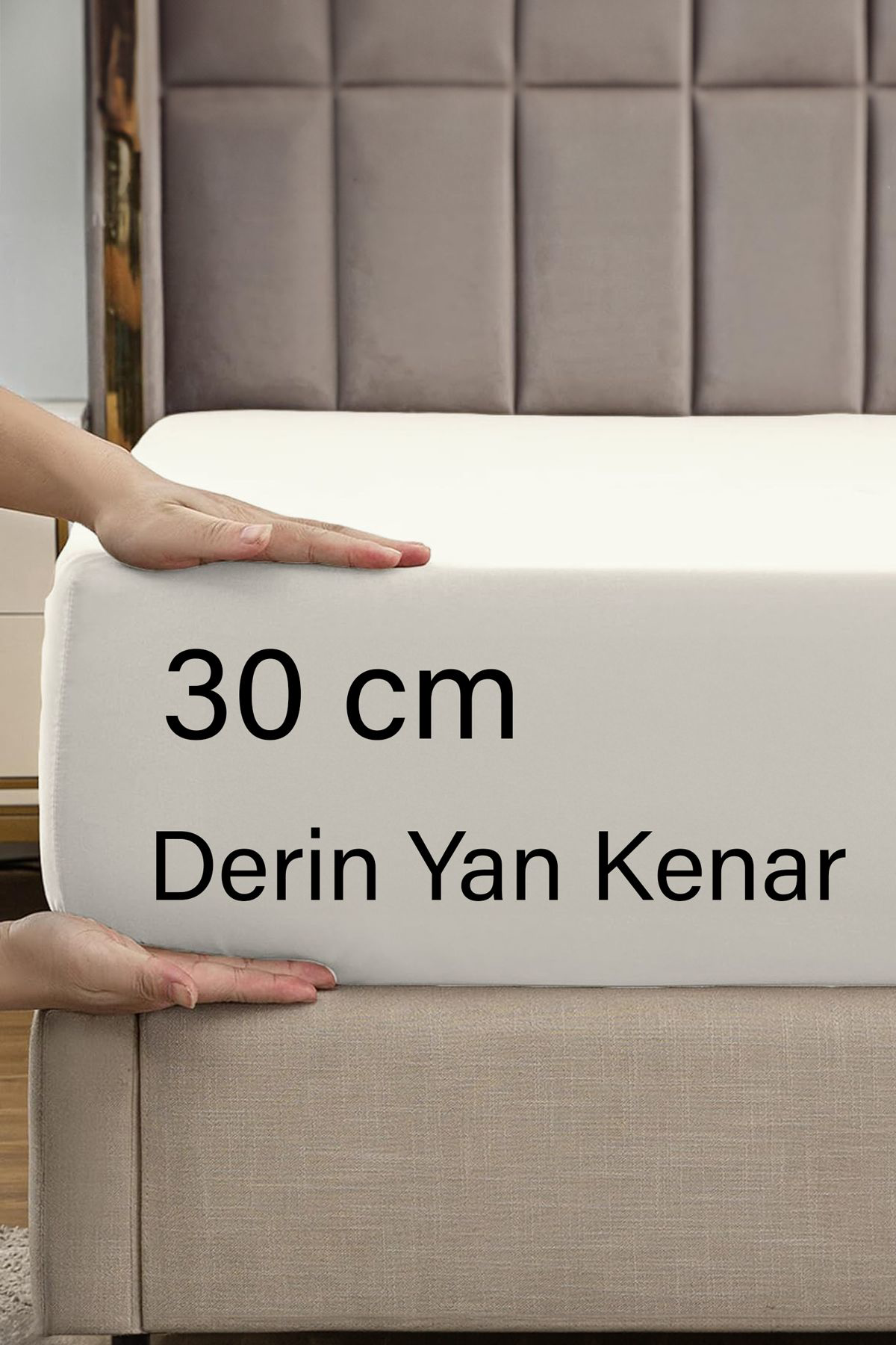 Teksnil Home | Ranforce | Pamuklu Tek / Çift Kişilik Bej Lastikli Çarşaf | 14 