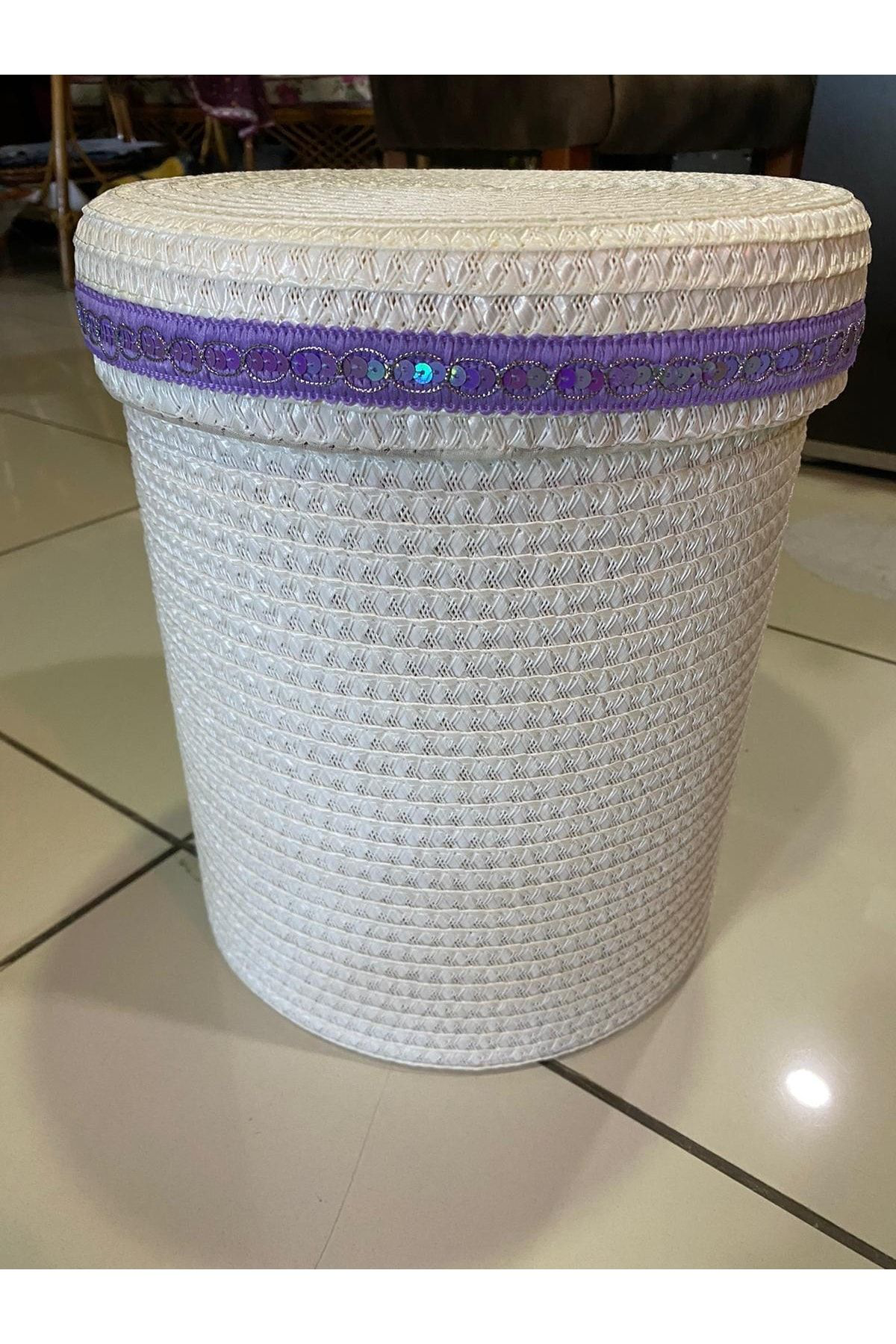 Elif Aksesuar Rattan Örme Çamaşir Sepeti (Büyük Boy)