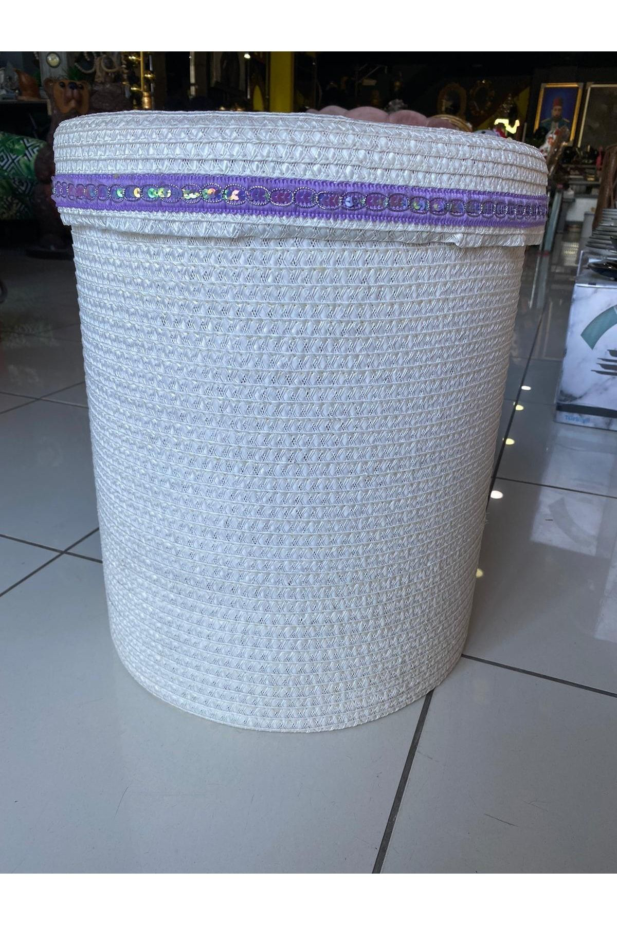 Elif Aksesuar Rattan Örme Çamaşir Sepeti (Büyük Boy)