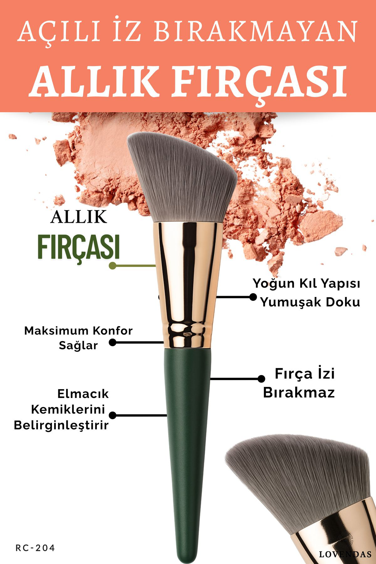 Lovendas Rc-204 Premium Açili İz Birakmayan Allik Firçasi