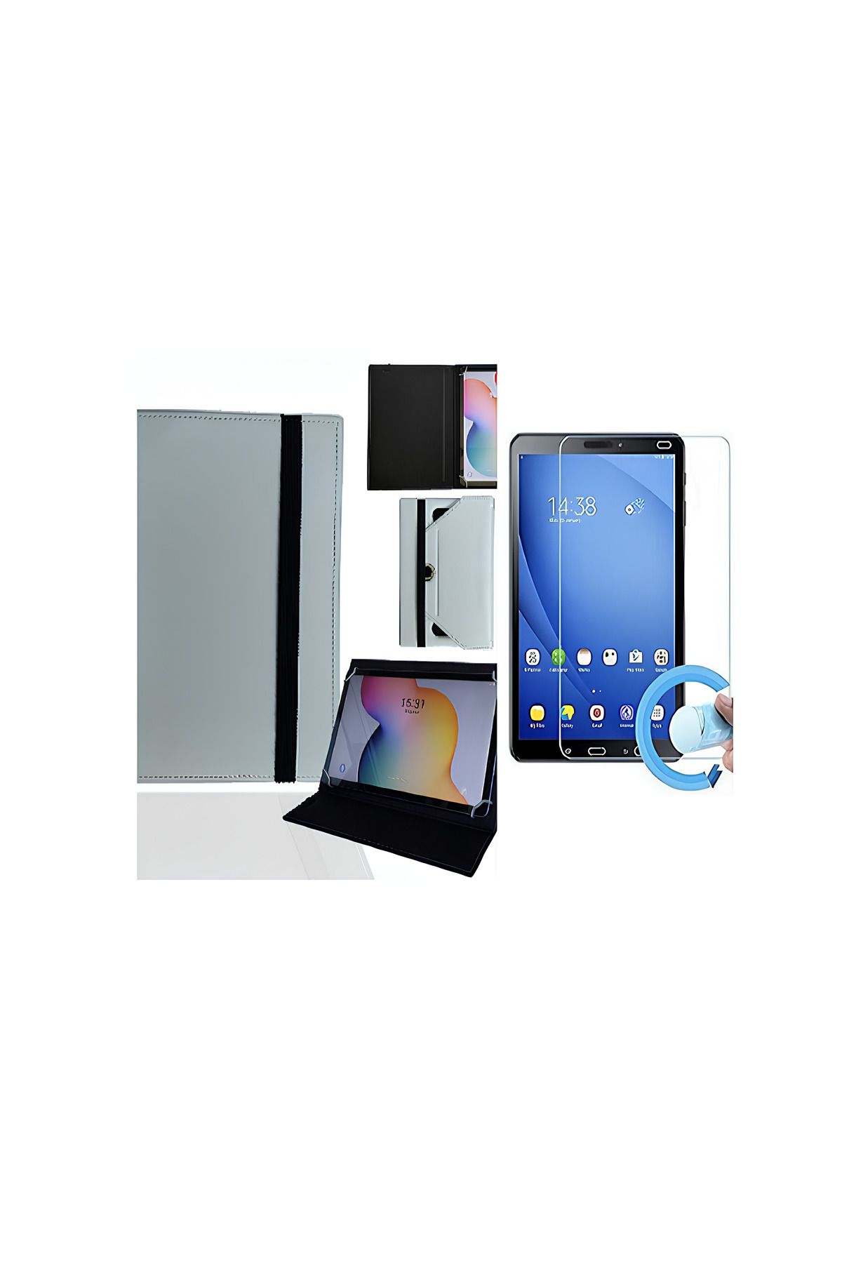 Piyasasepeti Reeder A8i Quad Noir 7.85" Tablet Uyumlu Standli Tablet Kilifi + Nano Ekran Koruyucu