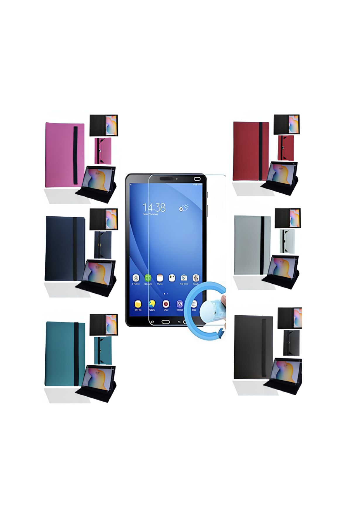 Piyasasepeti Reeder A8i Quad Noir 7.85" Tablet Uyumlu Standli Tablet Kilifi + Nano Ekran Koruyucu