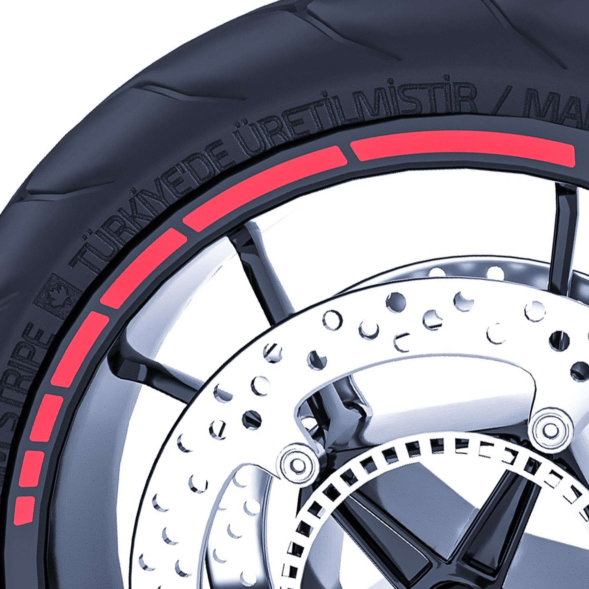 Çinar Extreme Reflektif Kirmizi Moto Gp Stili Jant Şeridi Sticker 