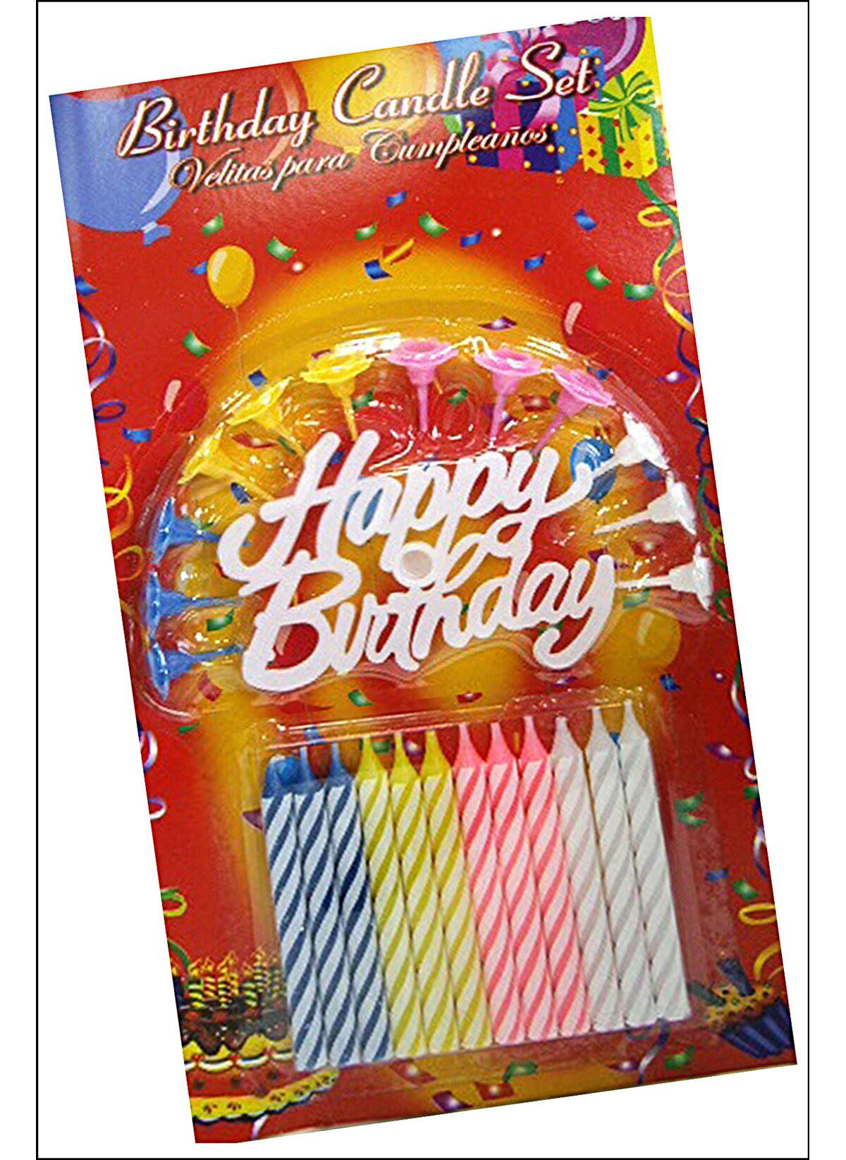 Rengarenk M.lu Beyaz Happy Birthday Yazılı Doğum Günü M.u 12 Adet