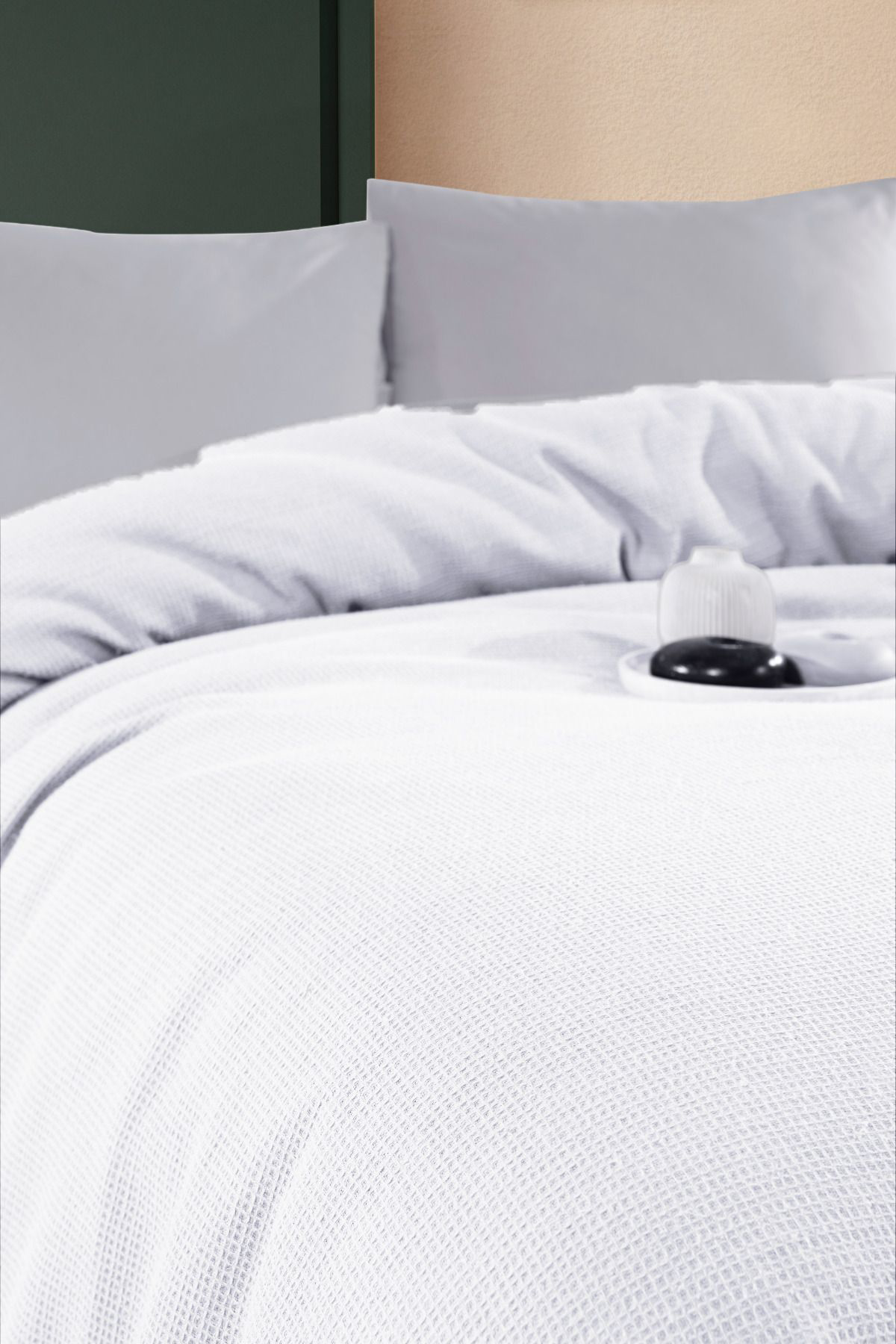 Formeya Renkli Gofret Desen Tek Kişilik Pike Yatak Örtüsü Otel Pike 160X2