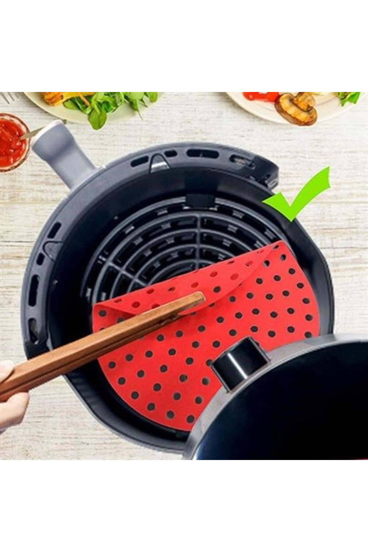 Ok Aksesuar Renkli İsiya Dayanikli Yikanilabilir Silikon Firin Ve Airfryer Yu