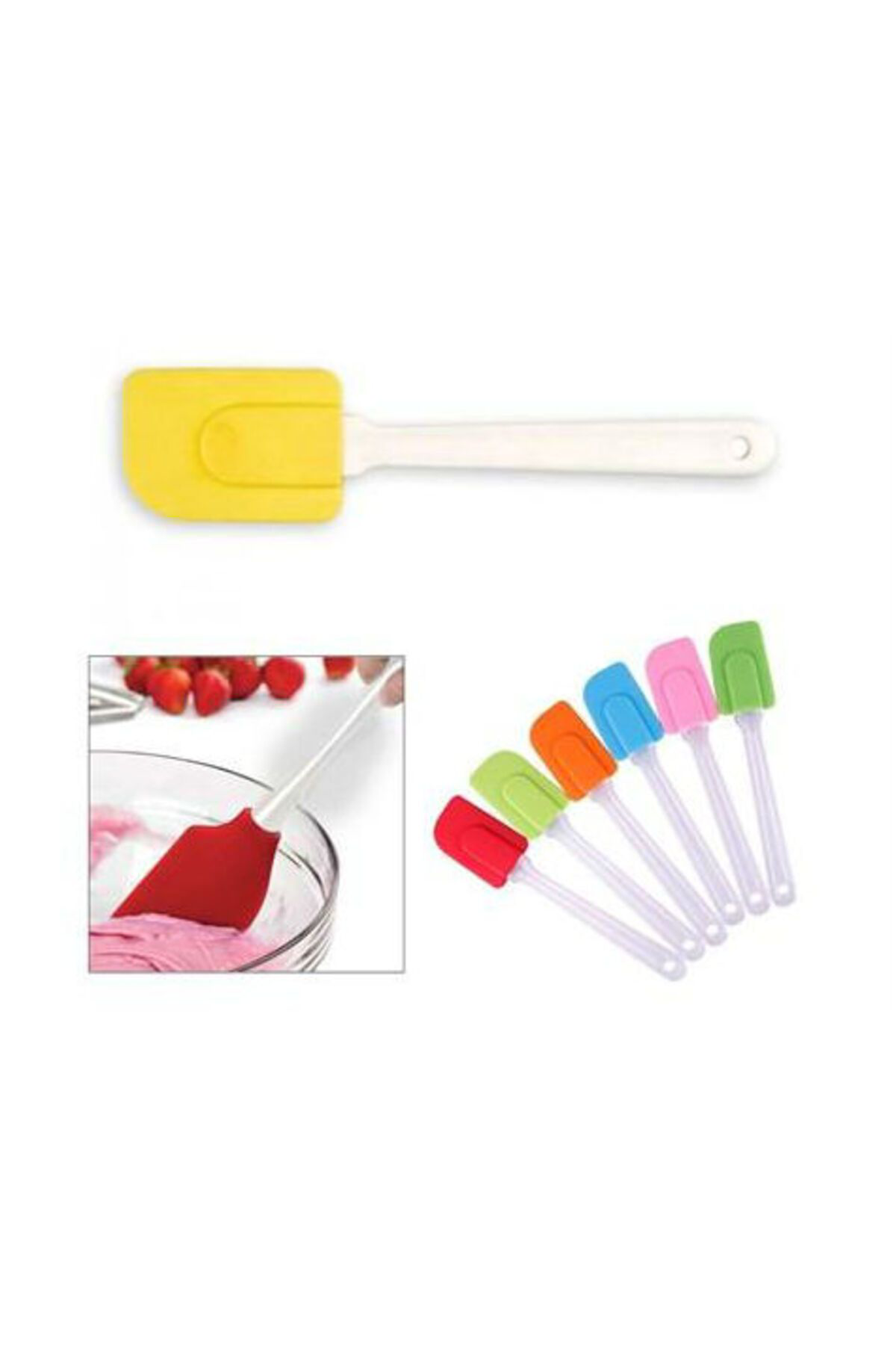 Butik Renkli Silikon Spatula - Büyük