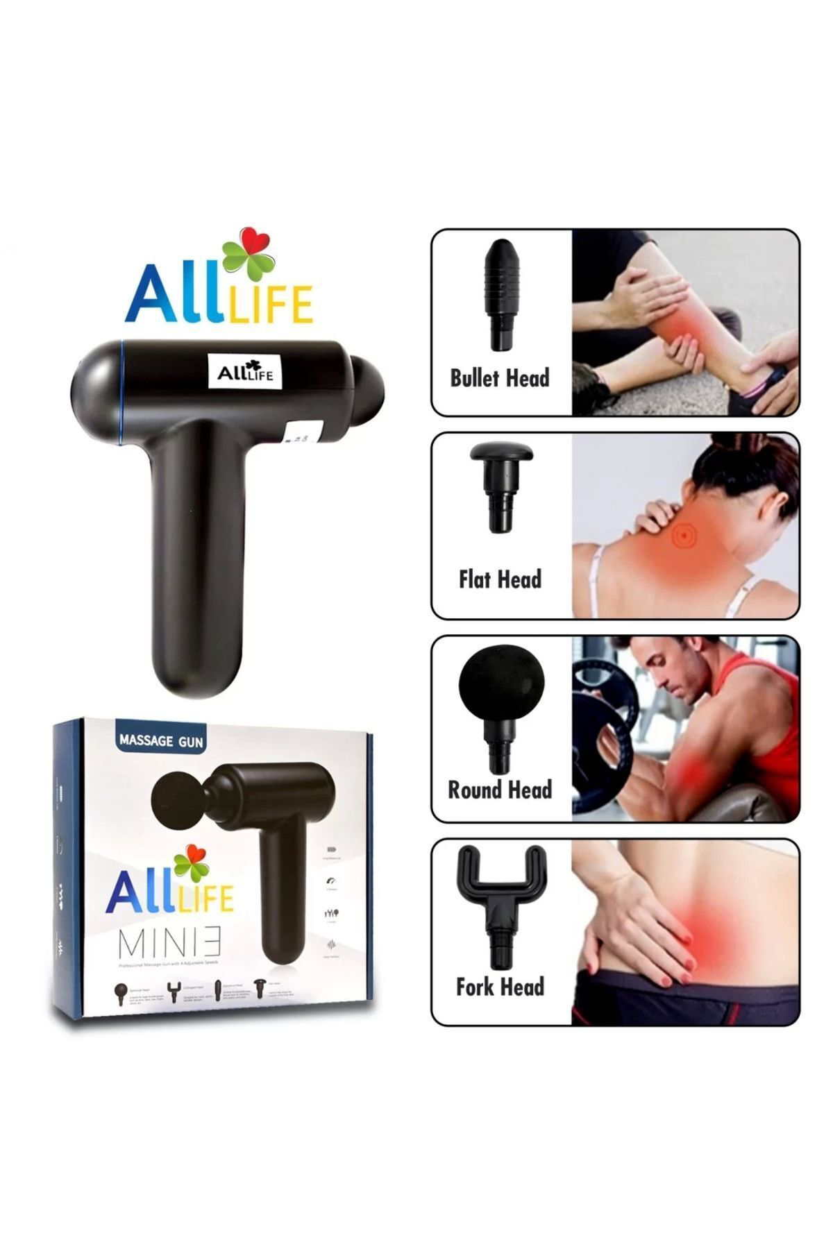 Alllife Resi  El Tipi Yeni Nesil Tüm Vücut Masaj Tabancasi
