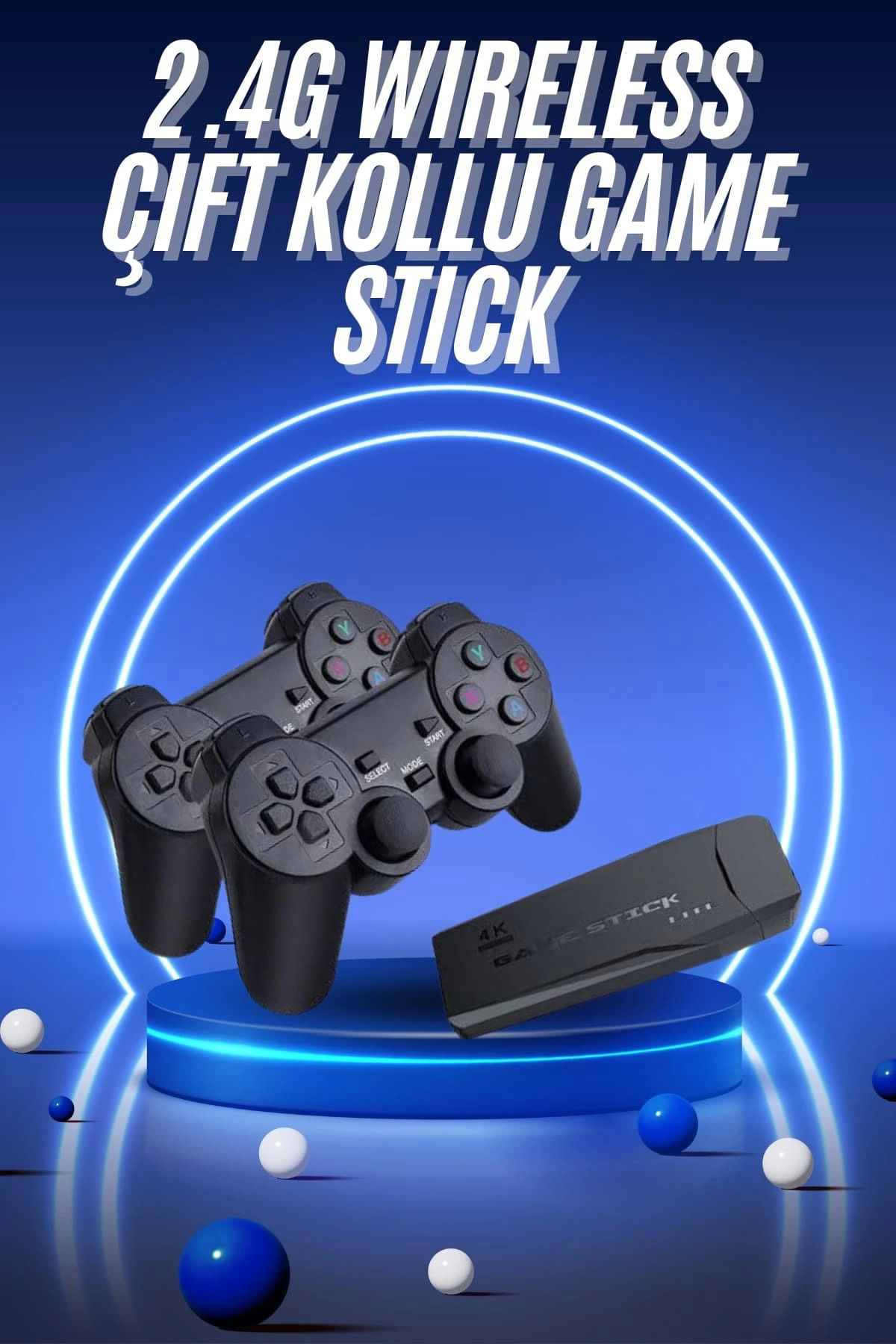 Yusuftex Retro Game Stick Çift Kol Kablosuz Atari Oyun Konsolu 2.4G Uyumlu