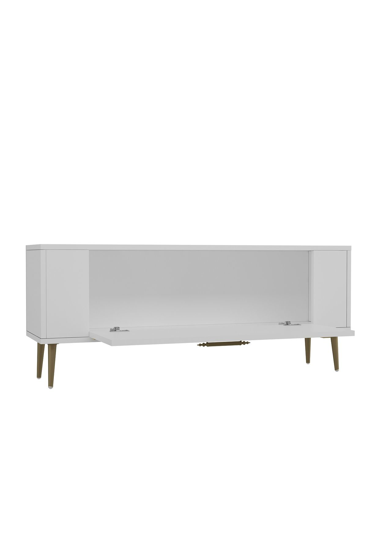 Cantek Dizayn Retrolp1ct Tv Sehpasi Beyaz-Altin