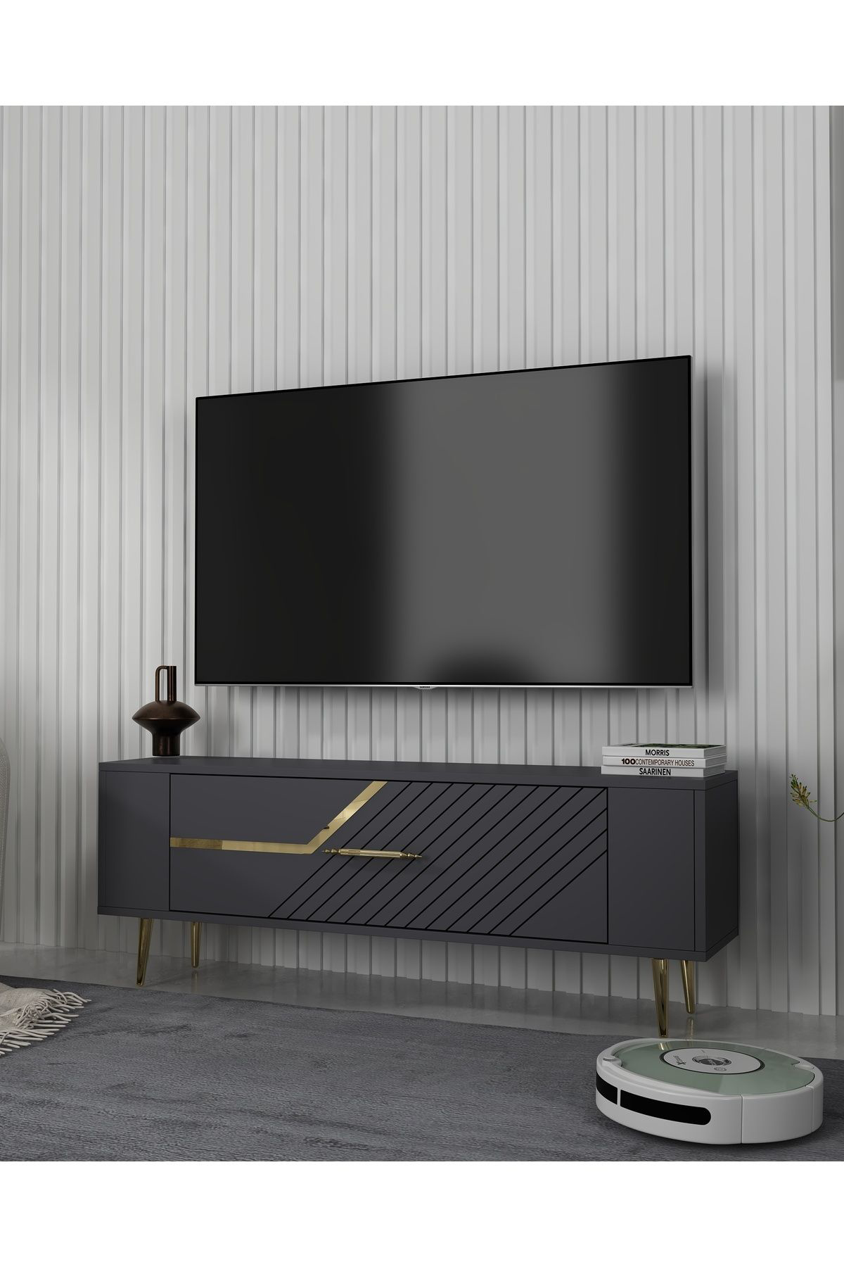 Cantek Dizayn Retrolp5ct Tv Sehpasi Antrasit