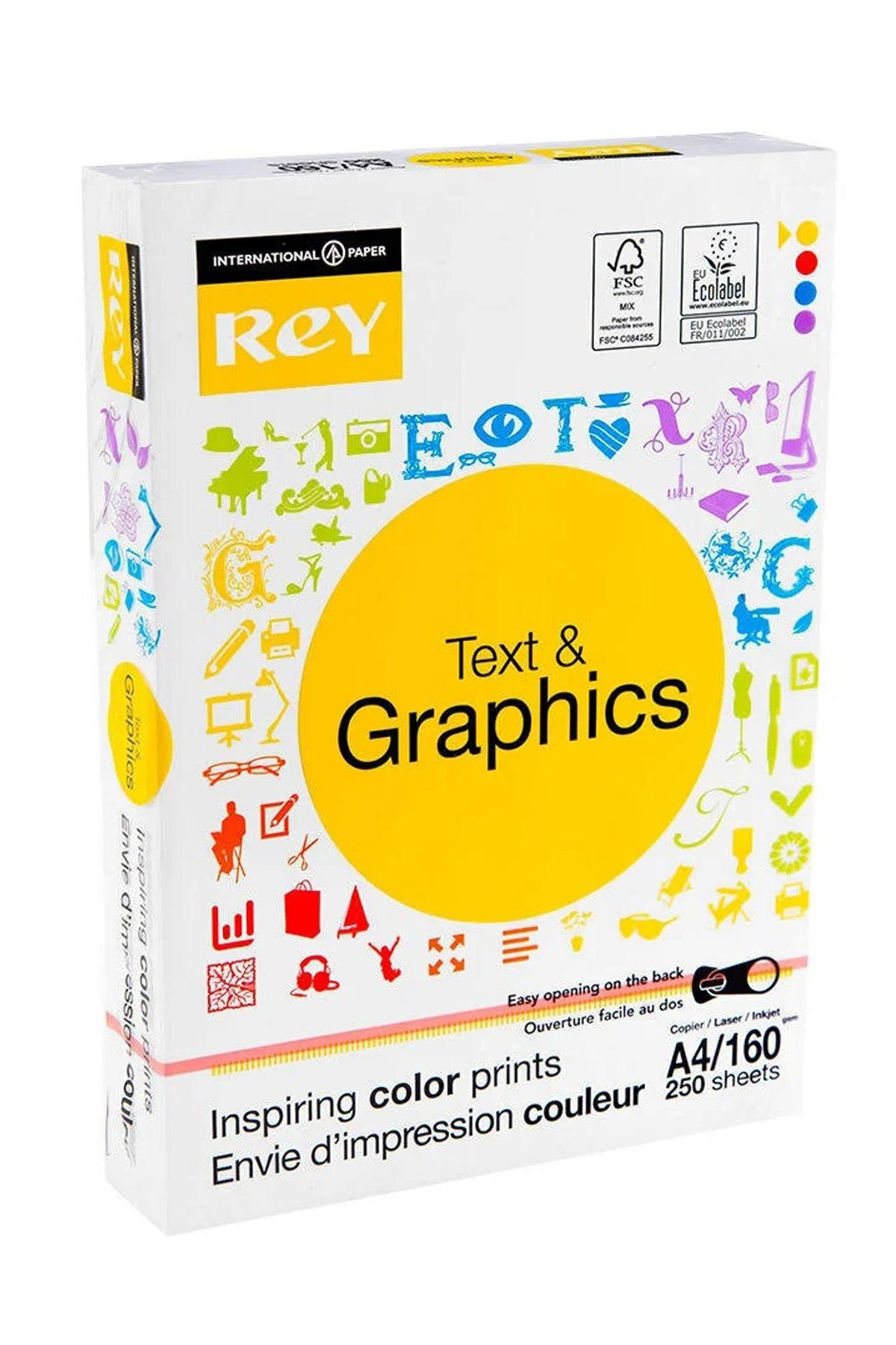 Cexos Rey Text Graphics A4 160 Gr 250 Yaprak 21X2970 Gramajli 250 Li - Cbt3710-1705