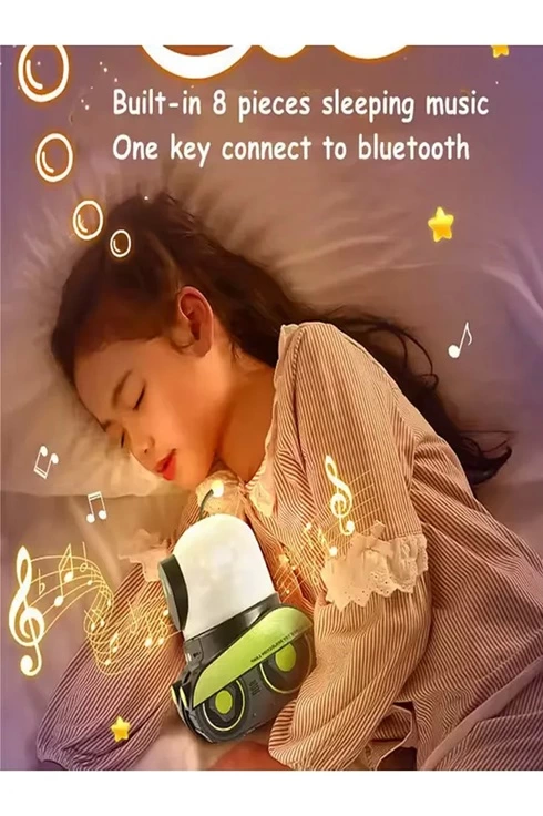 Robot Projeksiyon Gece Lambası Hoparlörlü Şarjlı Yıldızlı Gökyüzü