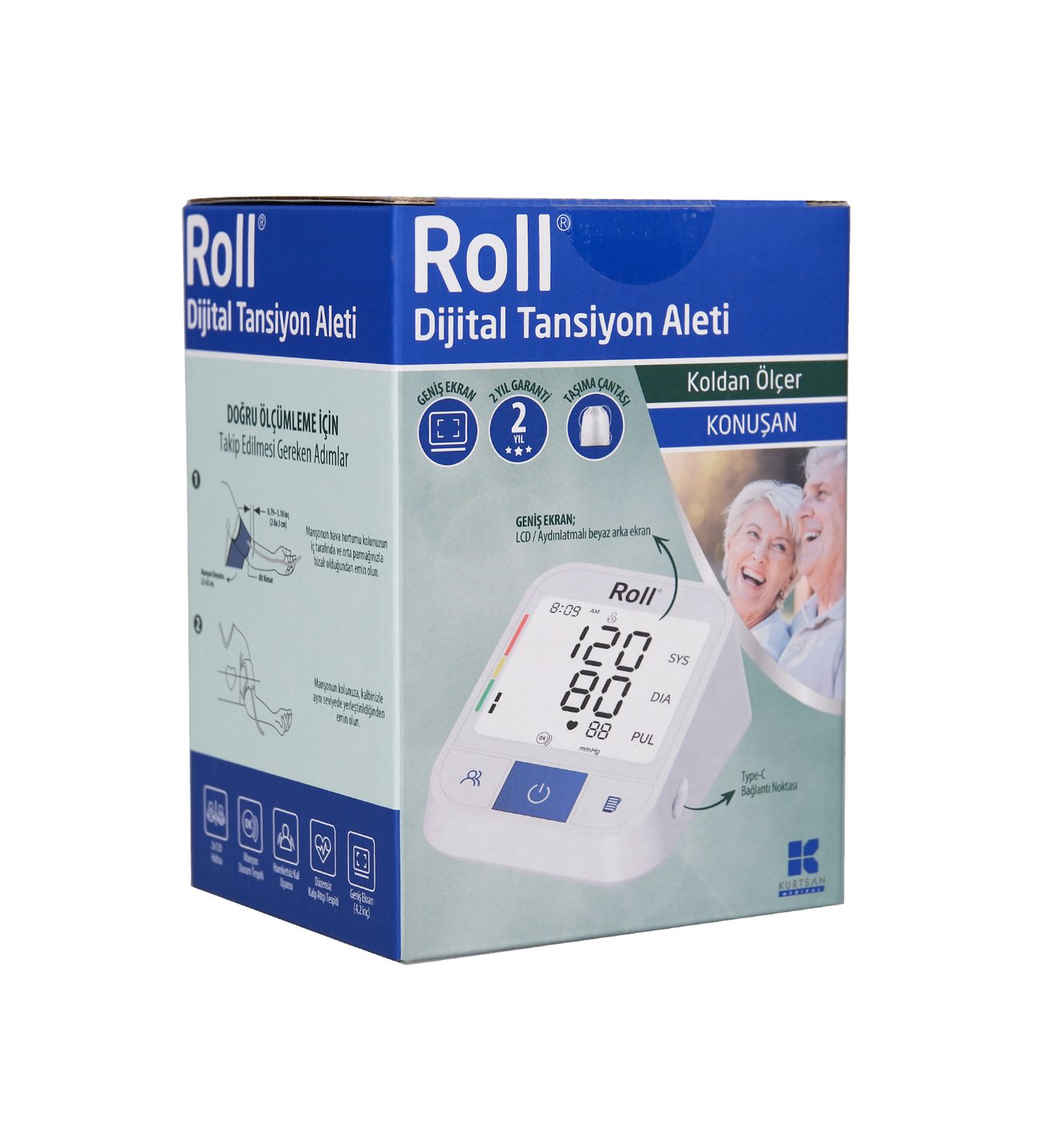 Roll Bant Roll Tansiyon Aleti Dijital Koldan Ölçer Konuşan