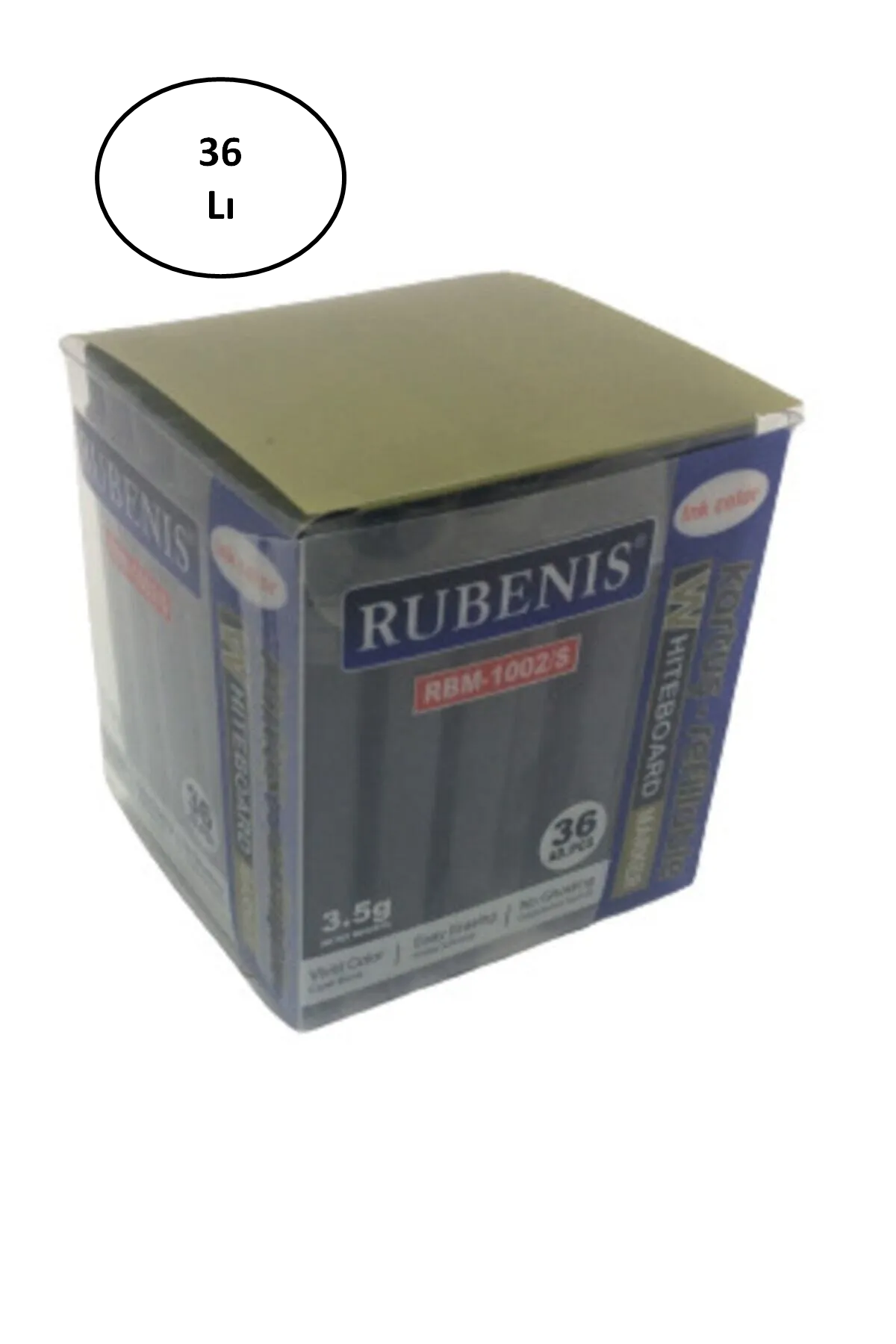 Just Cheap Store Rubenis 36 Adet Rbm-1002/S Beyaz Tahta Kalemi Siyah Kartuş