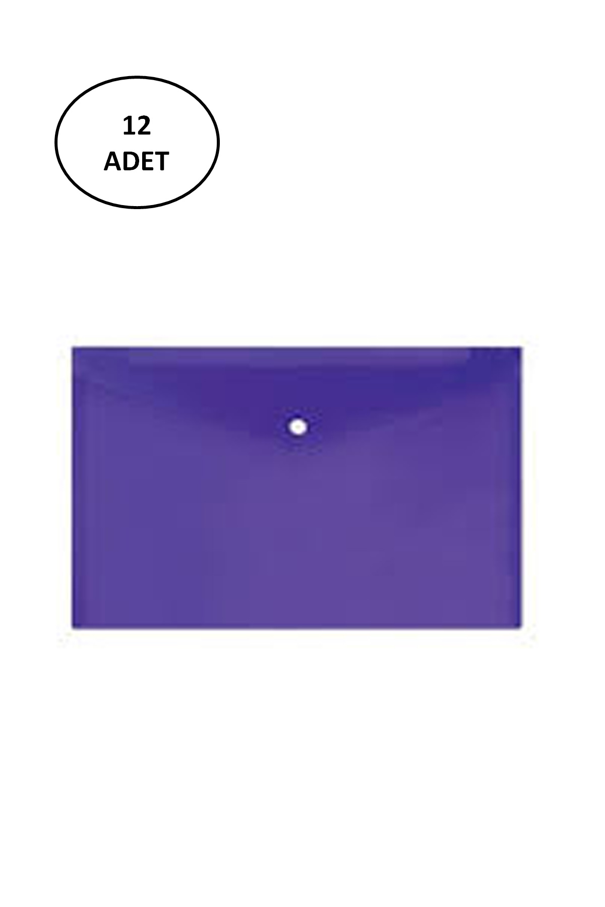 Just Cheap Store Rubenis Çitçitli Dosya A4 Şeffaf Buzlu Pastel Renkli Mor 12 Adet