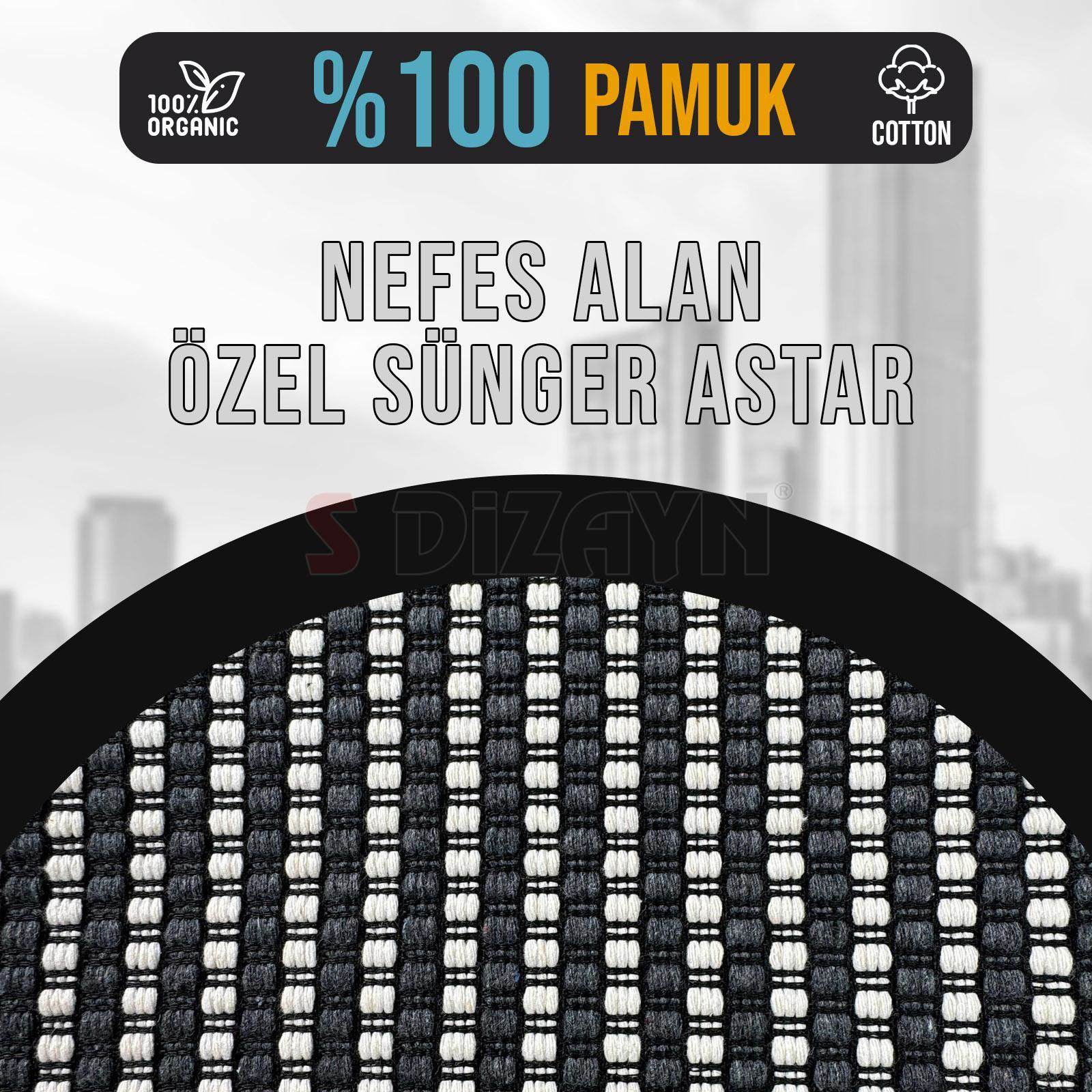 Drs Tuning S-Dizayn Oto Koltuk Koruyucu Kilif Çizgili Füme Beyaz Universal 2