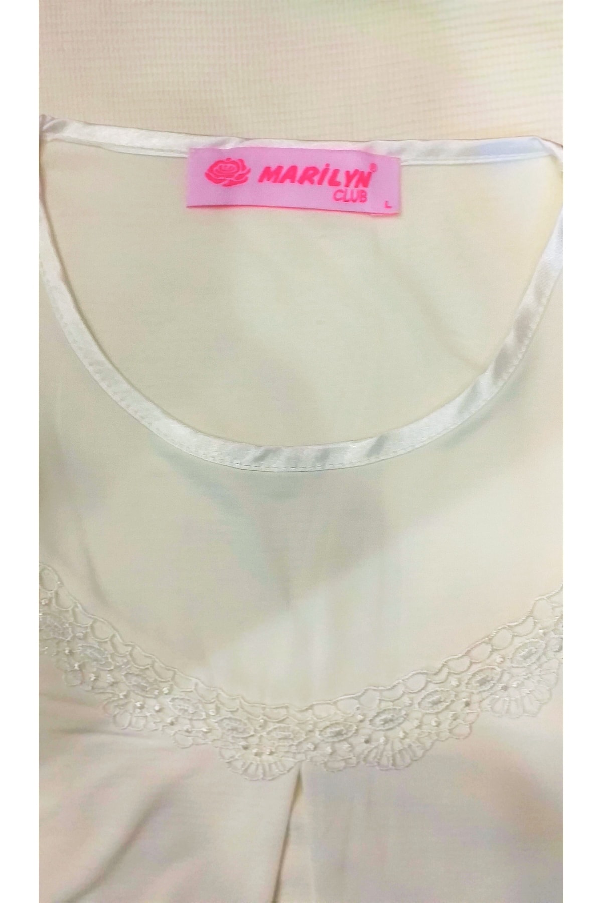 Marilyn Pijama Sabahlikli 3'Lü Lohusa Pijama Takimi Ekru
