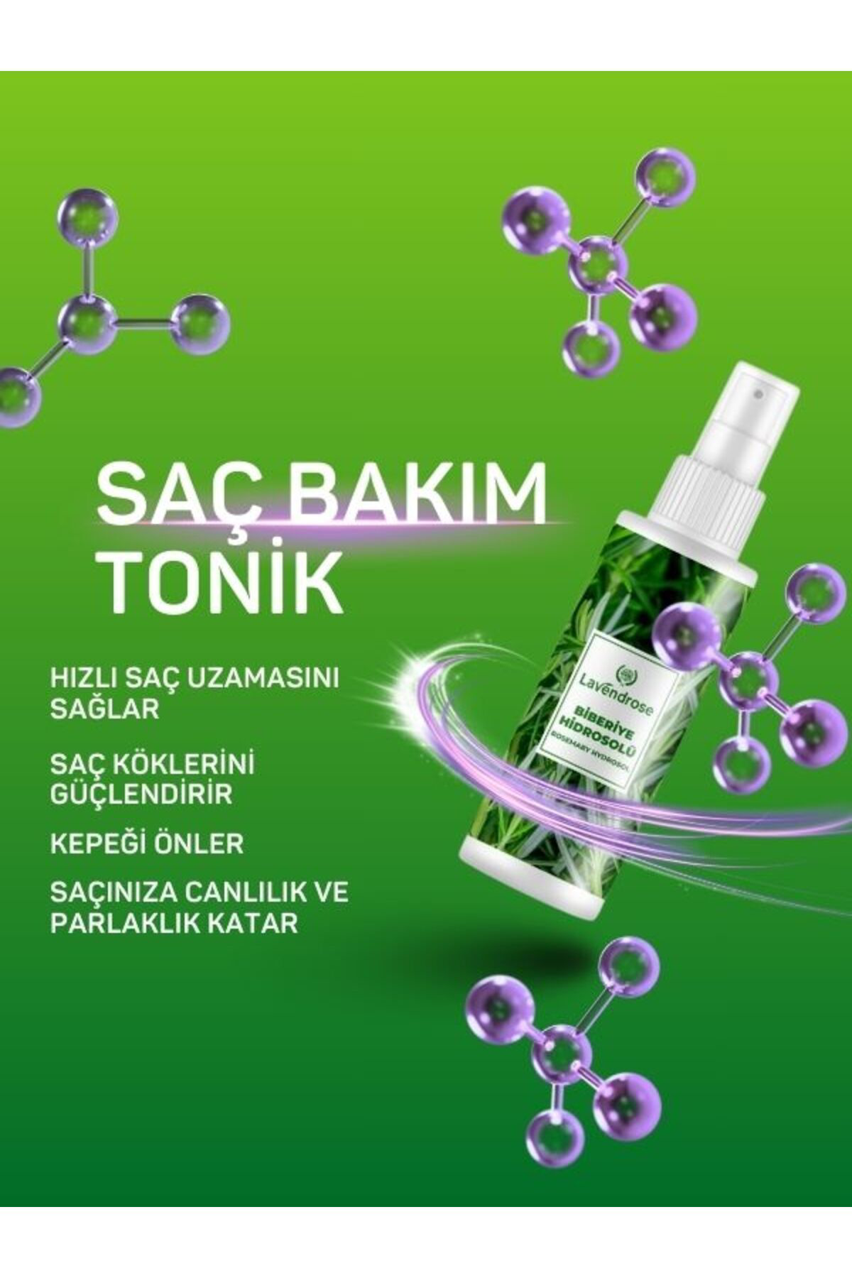 Lavendrose Saç Dökülmelerine Karşi Biberiye Suyu Hidrosolü Saç Tonik - Saç U
