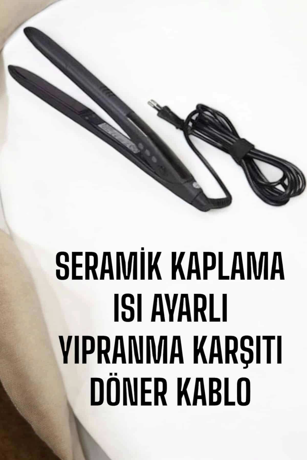 Pamiravm Saç Düzleştirici İsi Ayarli Döner Kablo Yipranma Karşiti