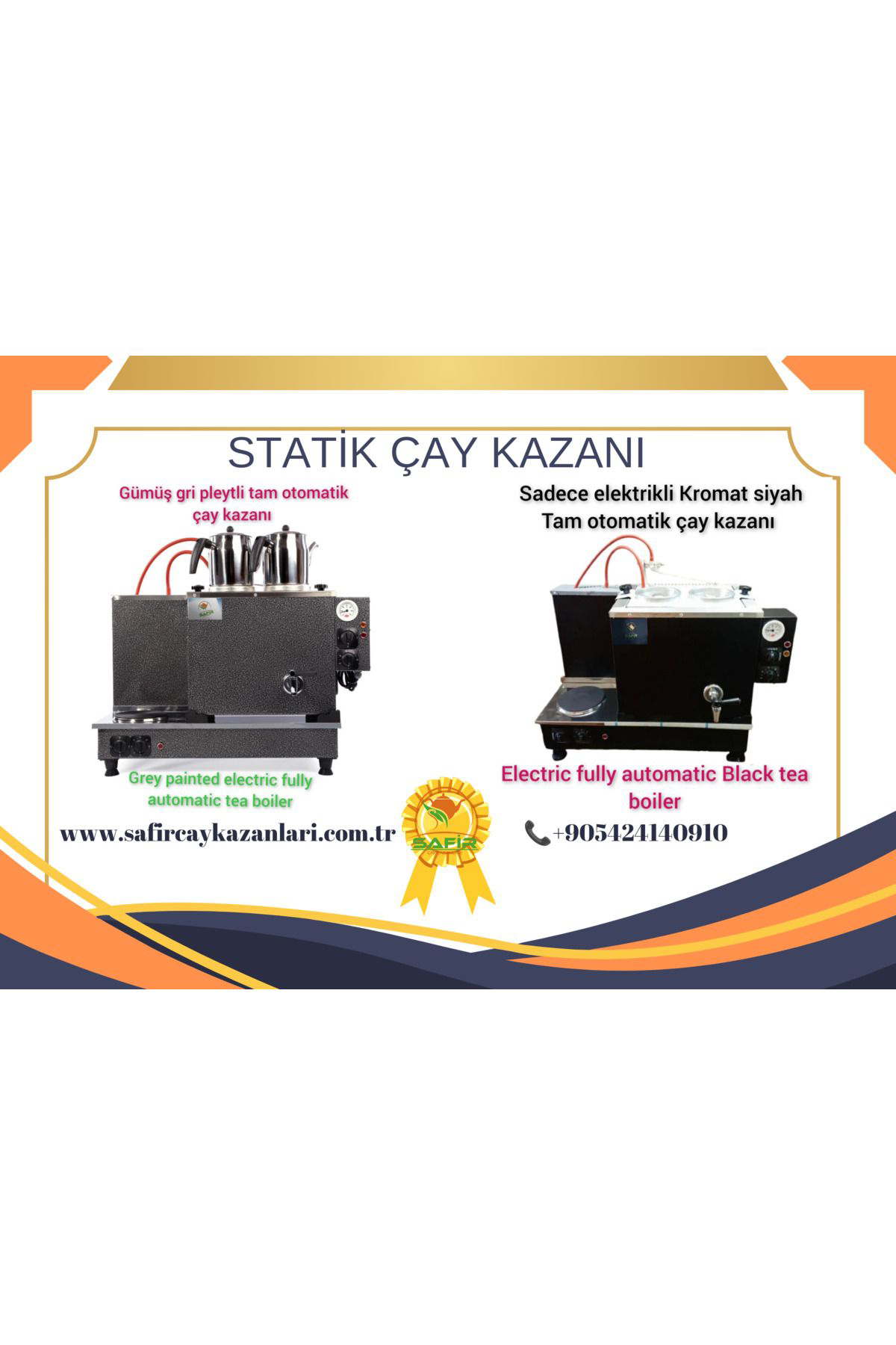 Safir Çay Kazanlari Safir Gri Boyali Tam Otomatik Çay Kazani Doğalgazli Ce Gzmer Onay