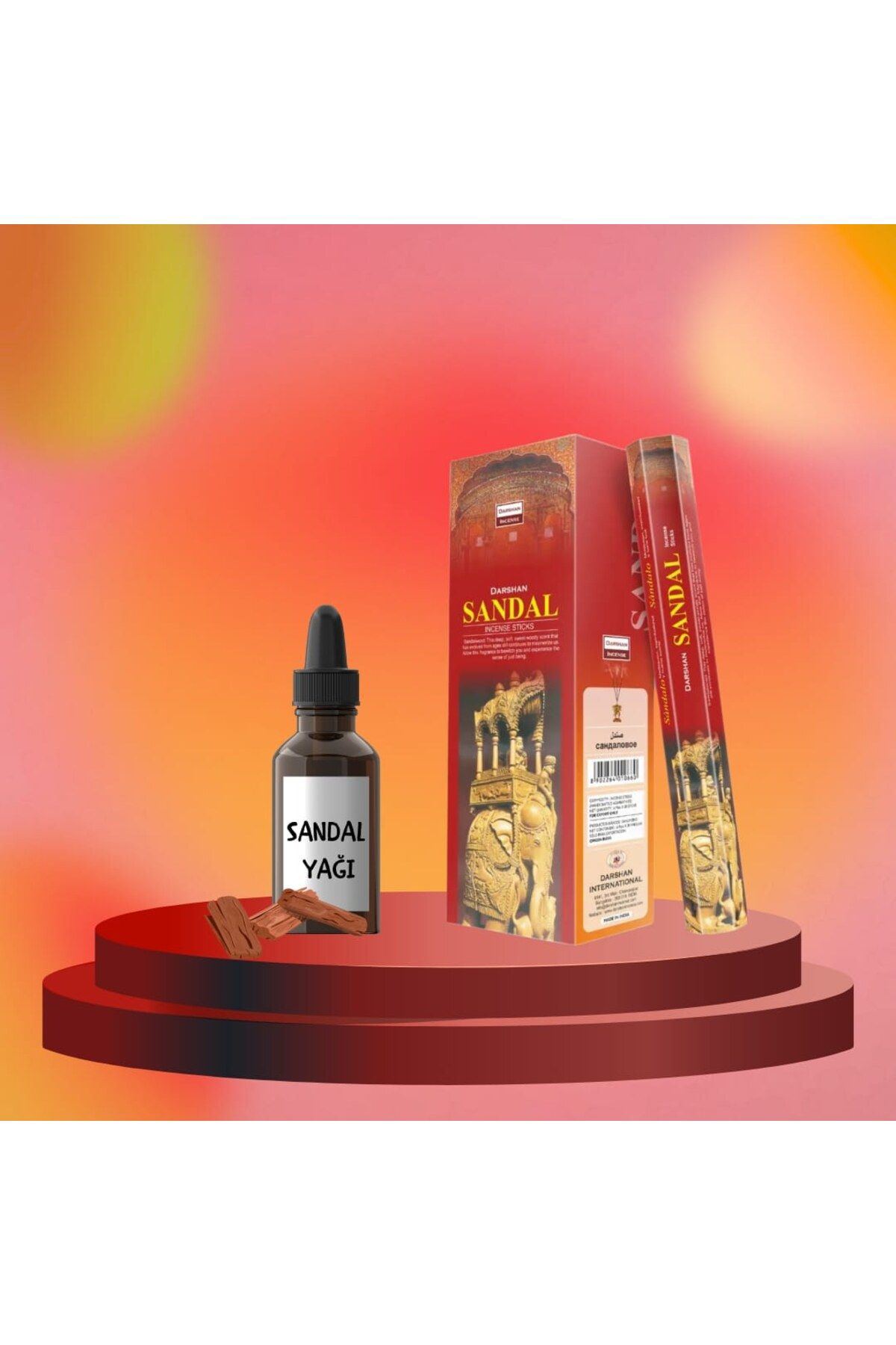 Darshan Sandal  Ağaci Günün Yorgunluğu Tütsü Seti 20 Çubuk Ve 20 Ml Yağ