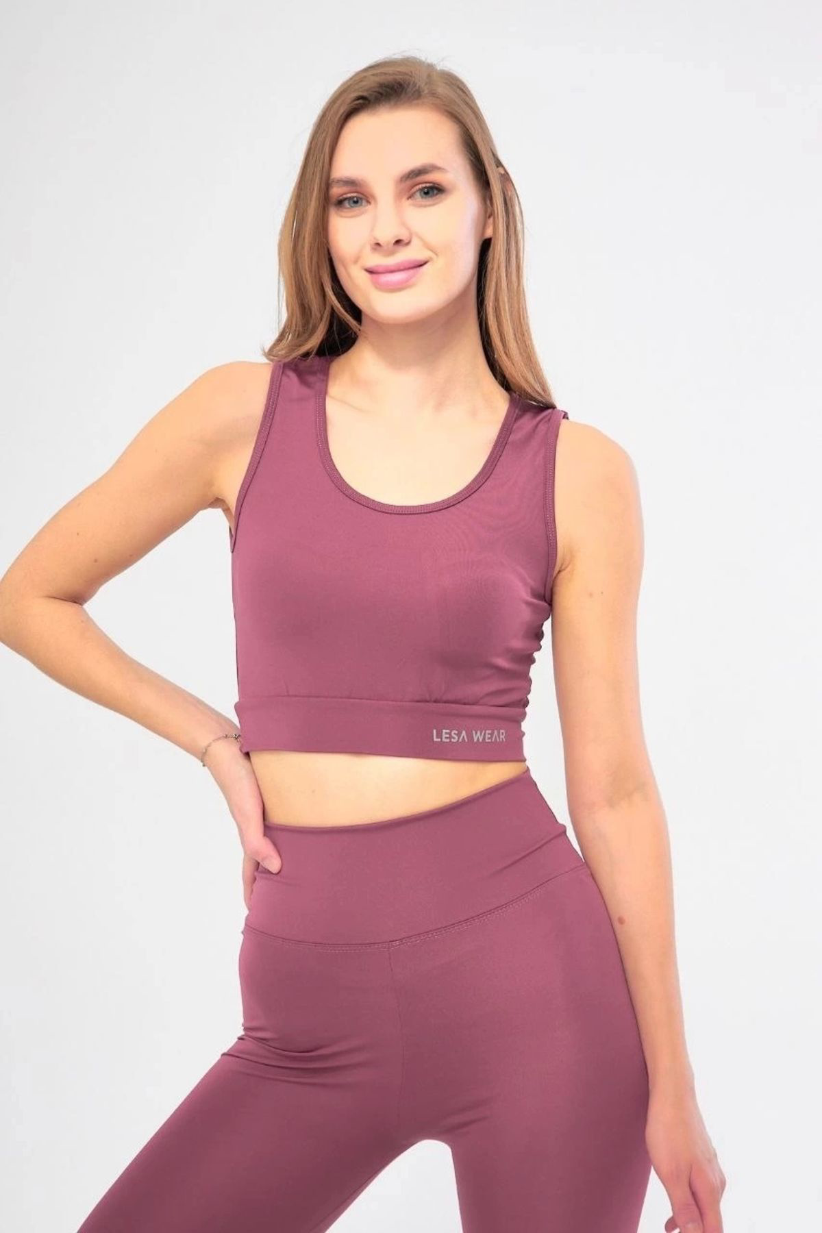 Creis Şan's Boutique Kolsuz Sporcu Baskili Crop - Pembe